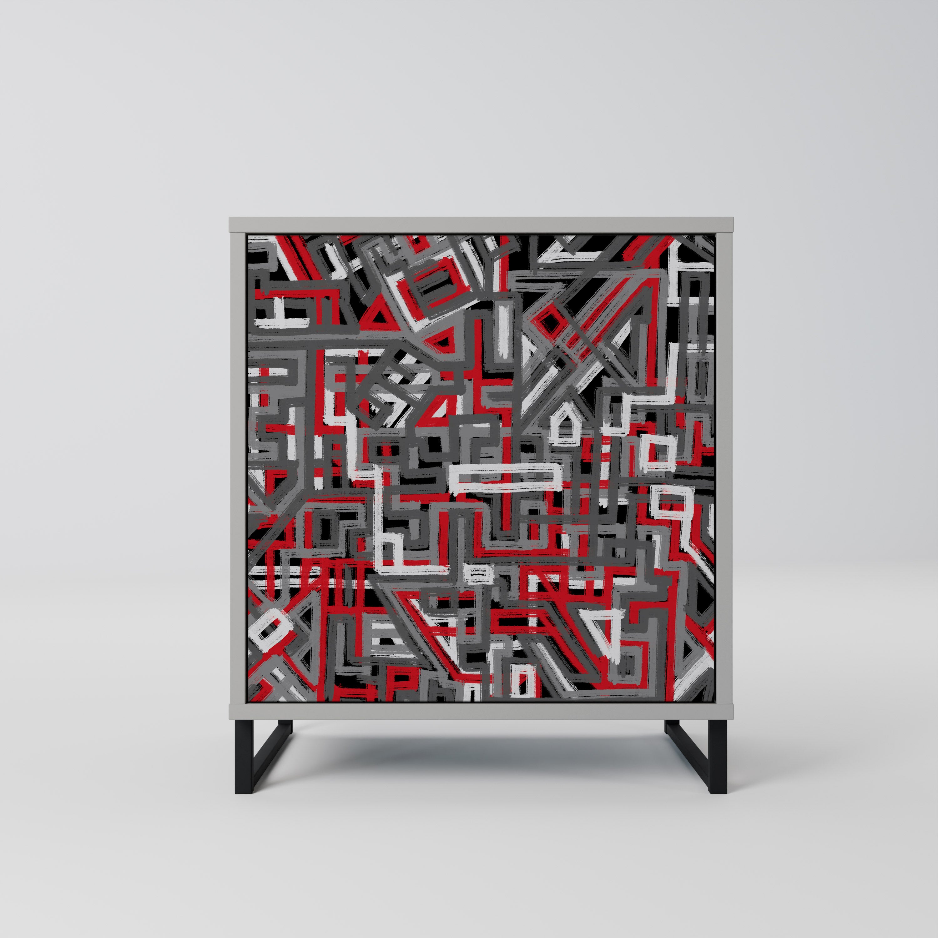 BROKEN LINES Komoda 1-drzwiowa korpus Szary