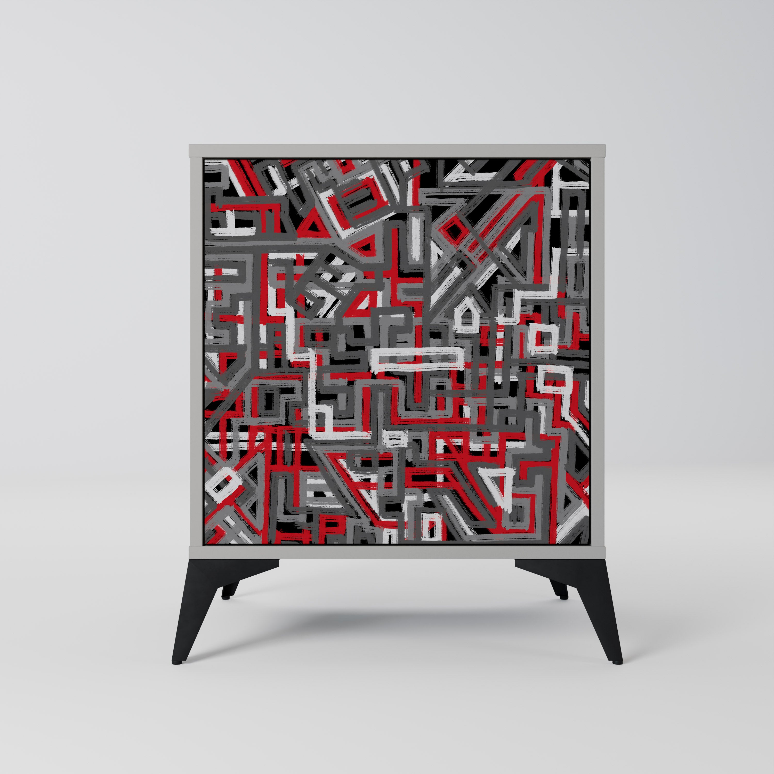 BROKEN LINES Komoda 1-drzwiowa korpus Szary