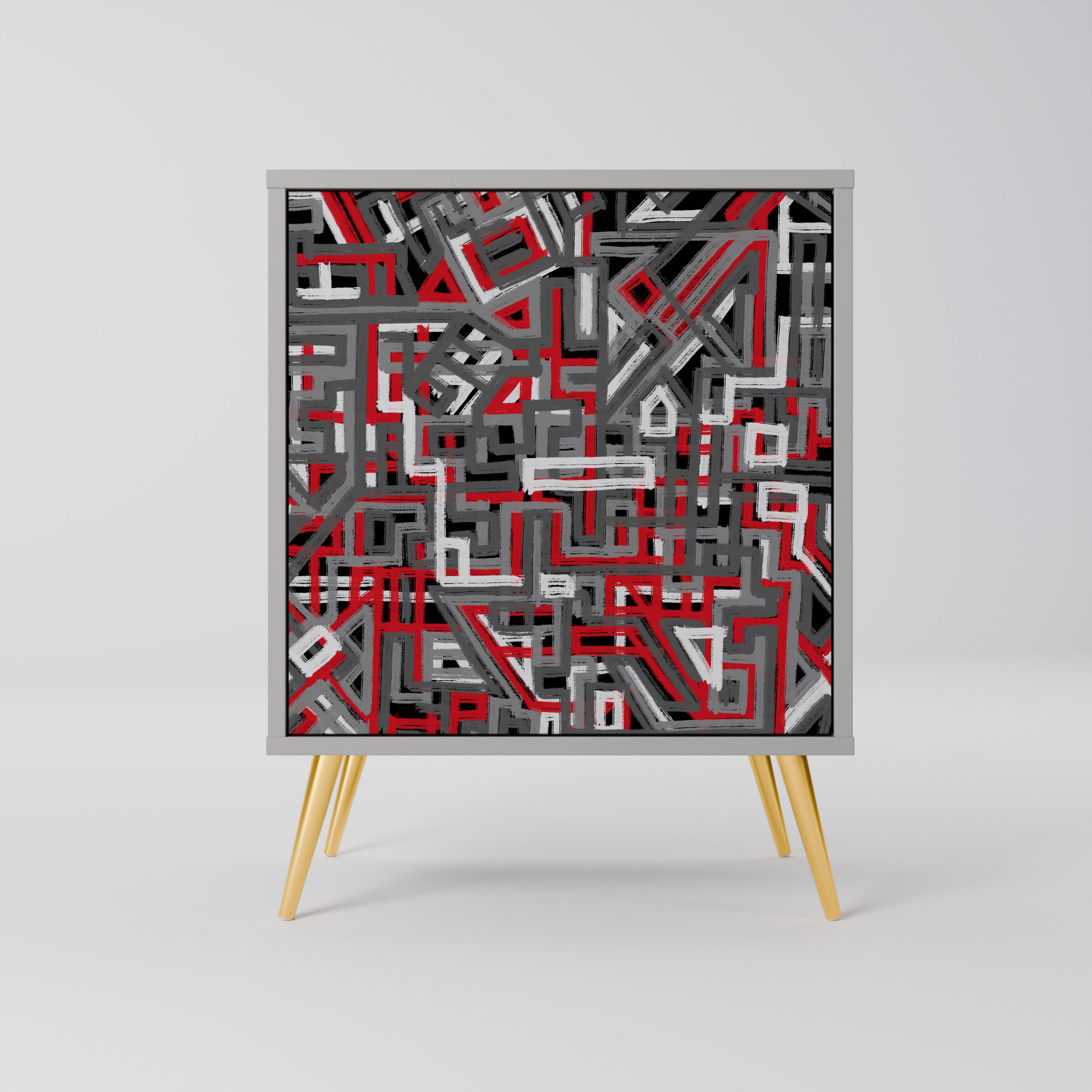 BROKEN LINES Komoda 1-drzwiowa korpus Szary