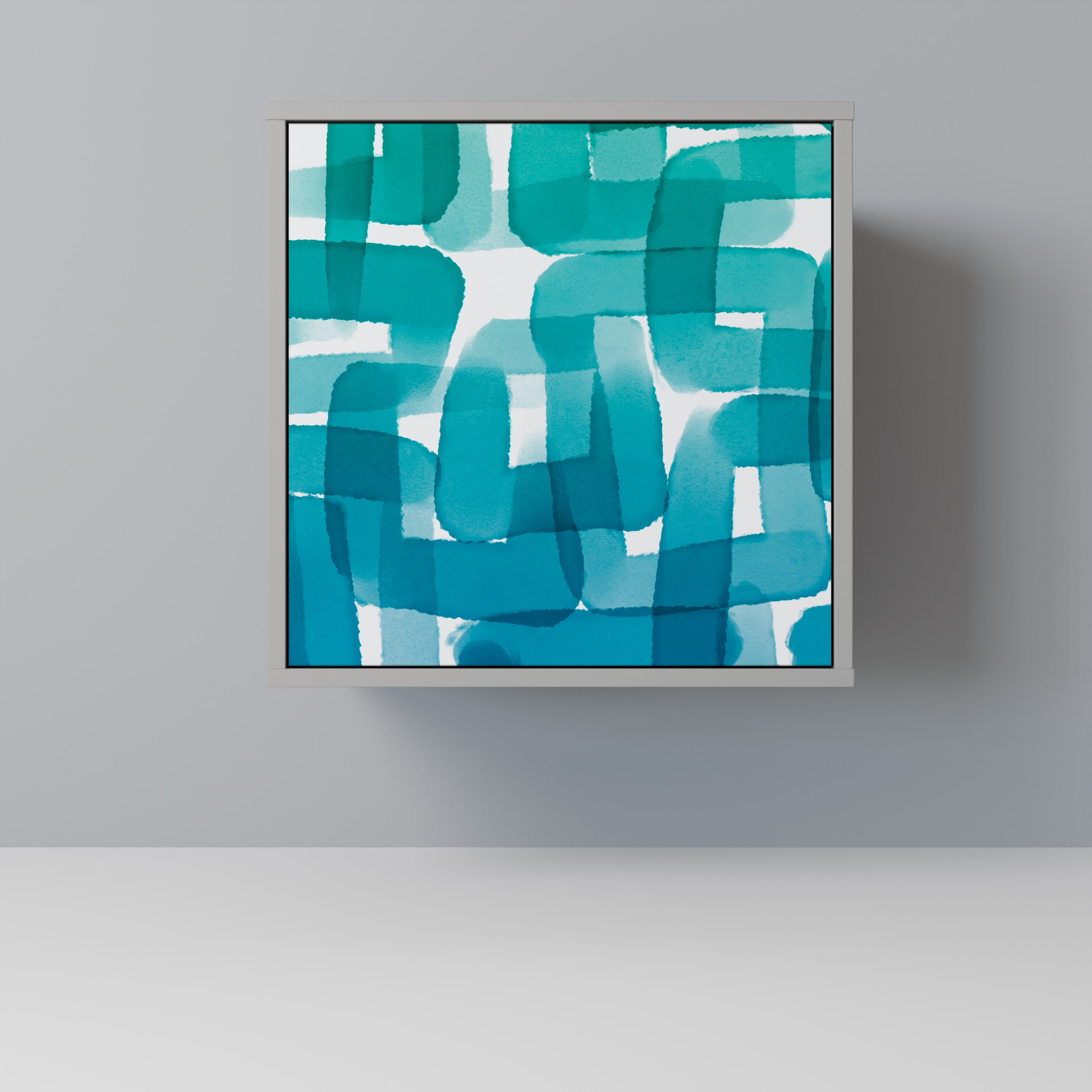 TURQUOISE RECTANGLES Komoda 1-drzwiowa korpus Szary