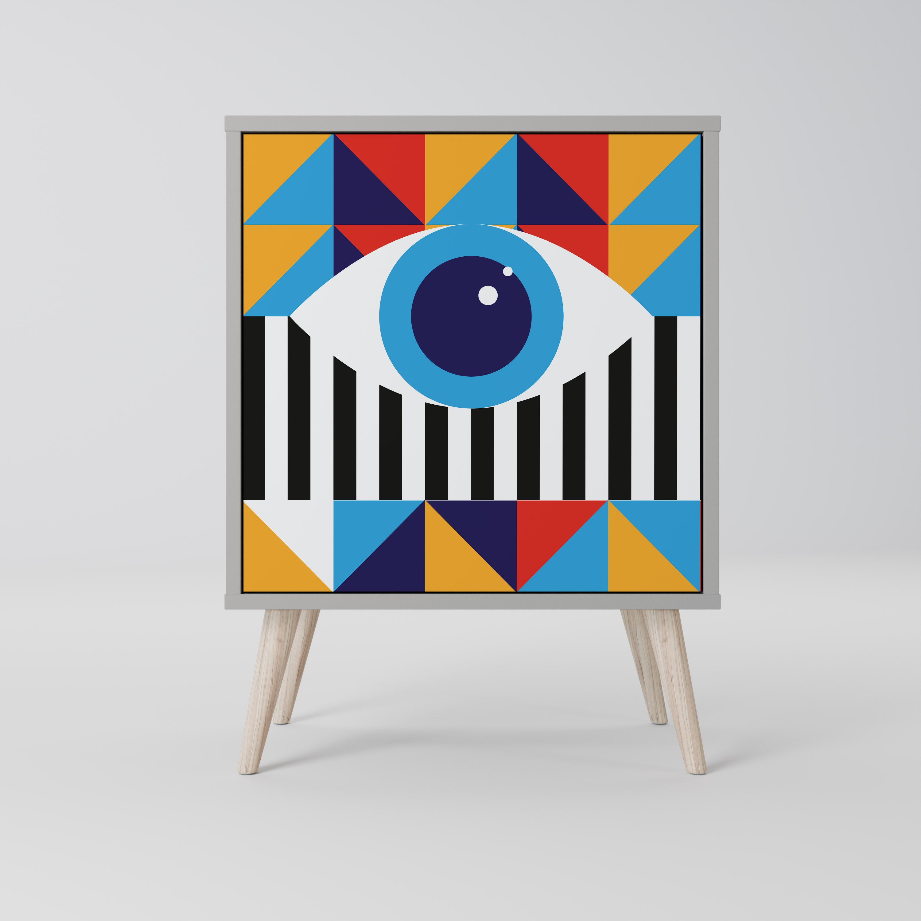 ABSTRACTION AND GEOMETRY Komoda 1-drzwiowa korpus Szary