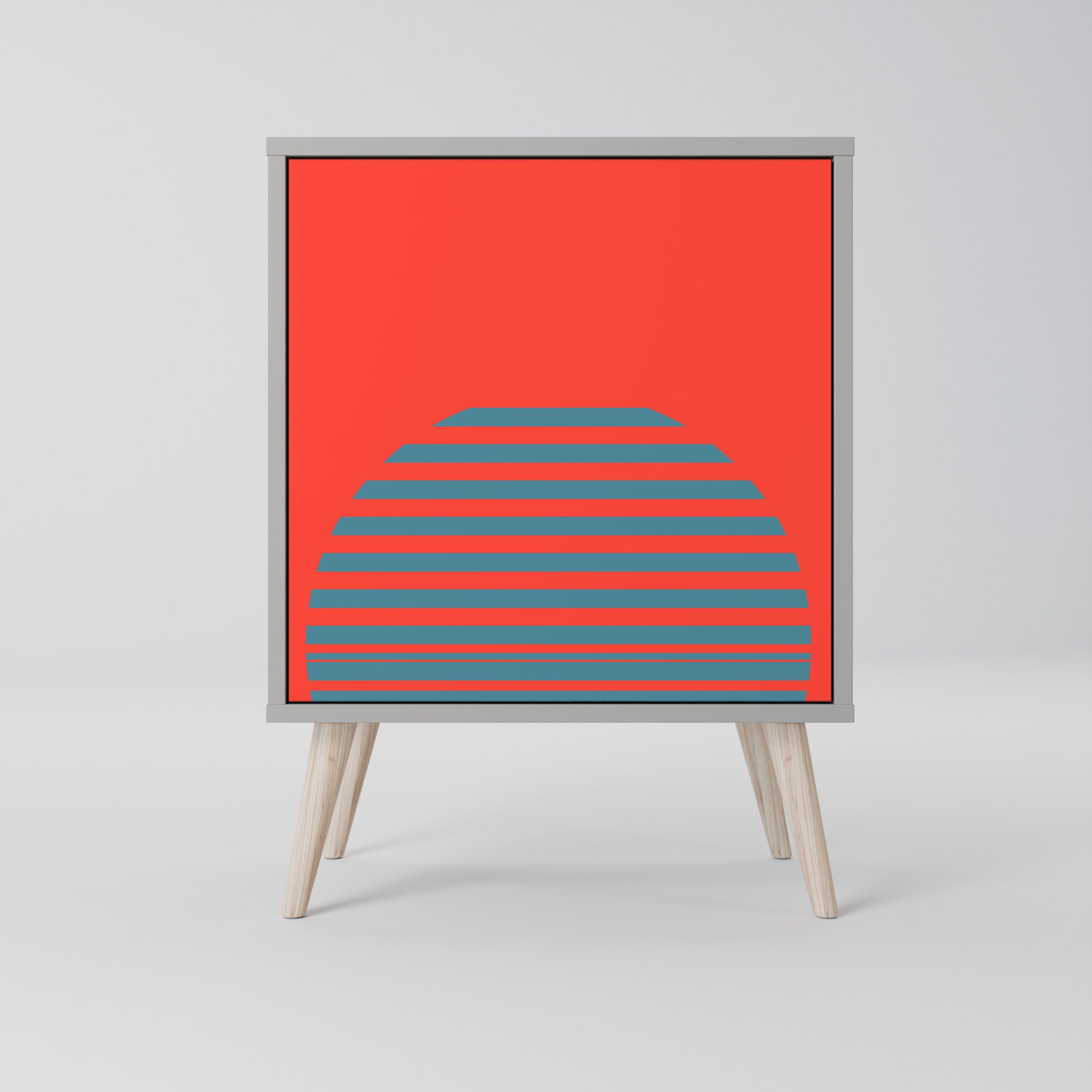 RISING GEOMETRY STARS Komoda 1-drzwiowa korpus Szary