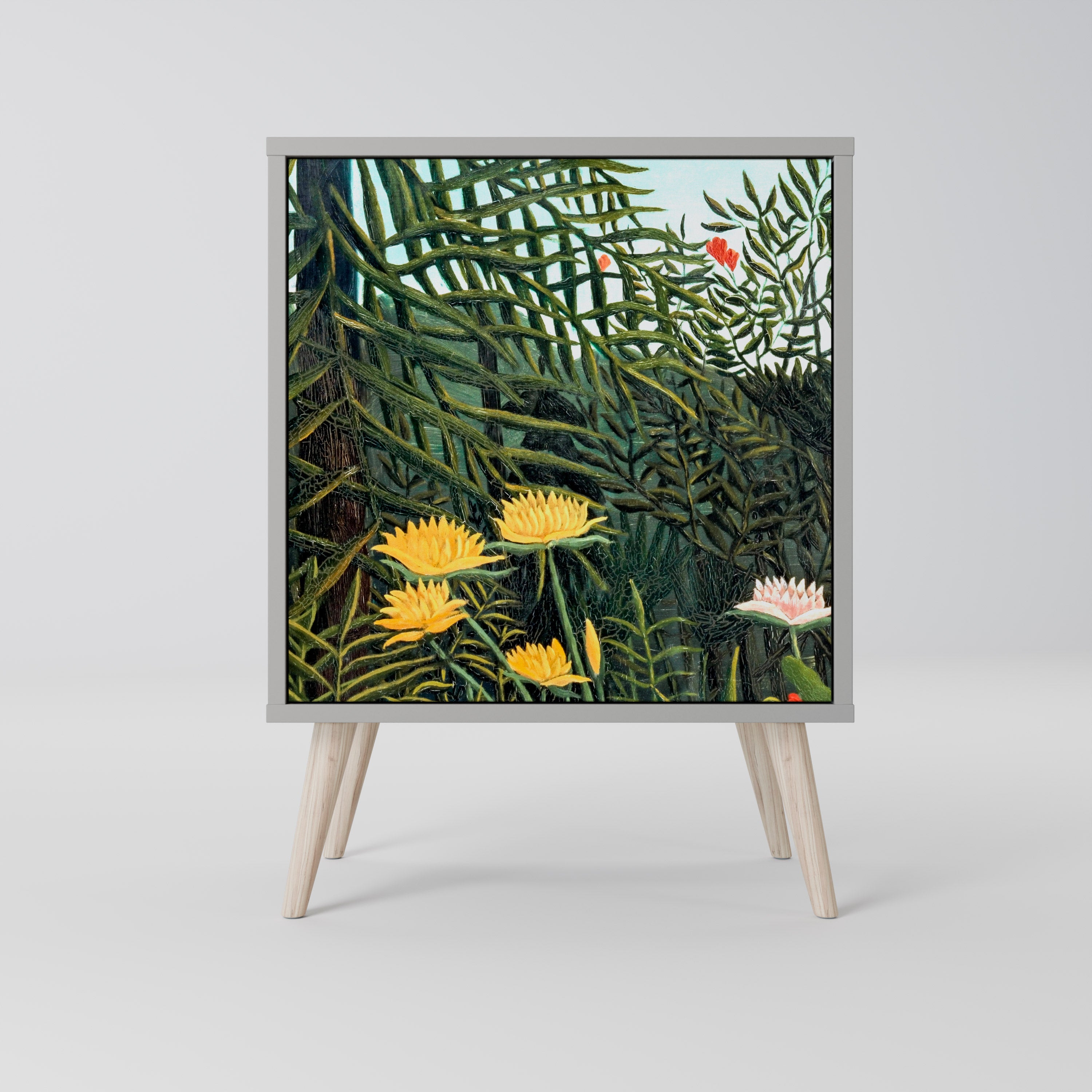 VIRGIN FOREST WITH SUNSET Komoda 1-drzwiowa korpus Szary