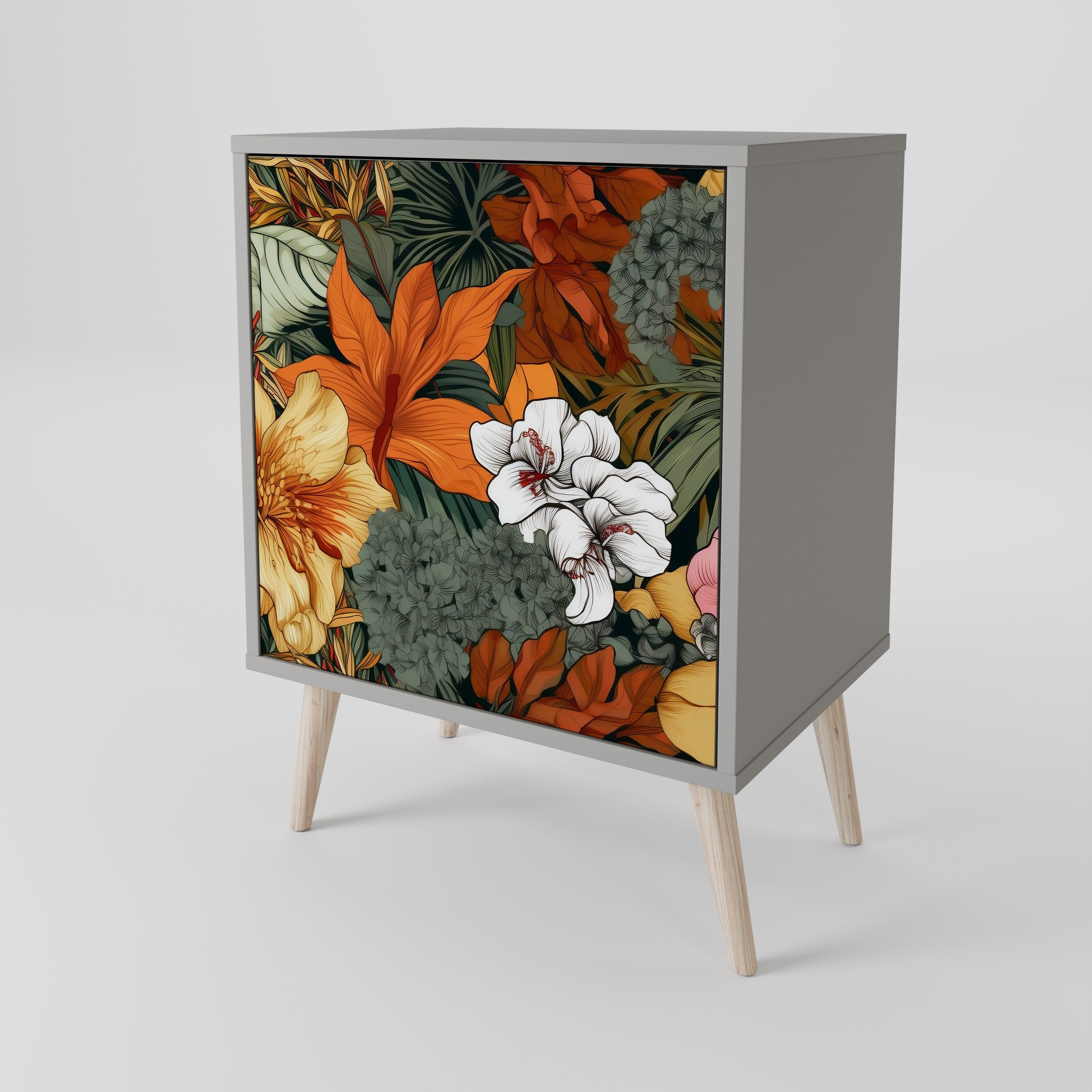 RADIANT FLORA Komoda 1-drzwiowa korpus Szary