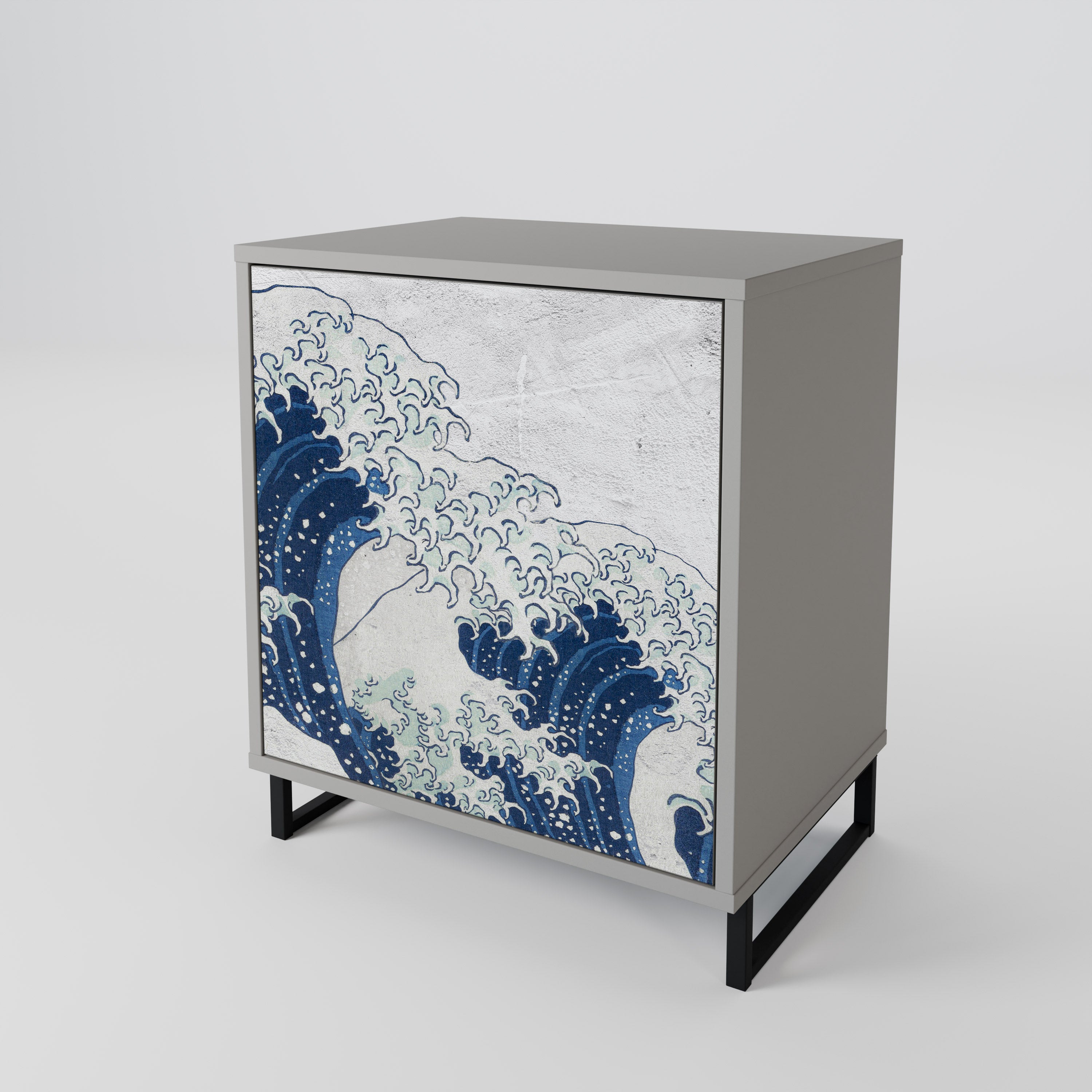 THE GREAT WAVE AT KANAGAWA Komoda 1-drzwiowa korpus Szary