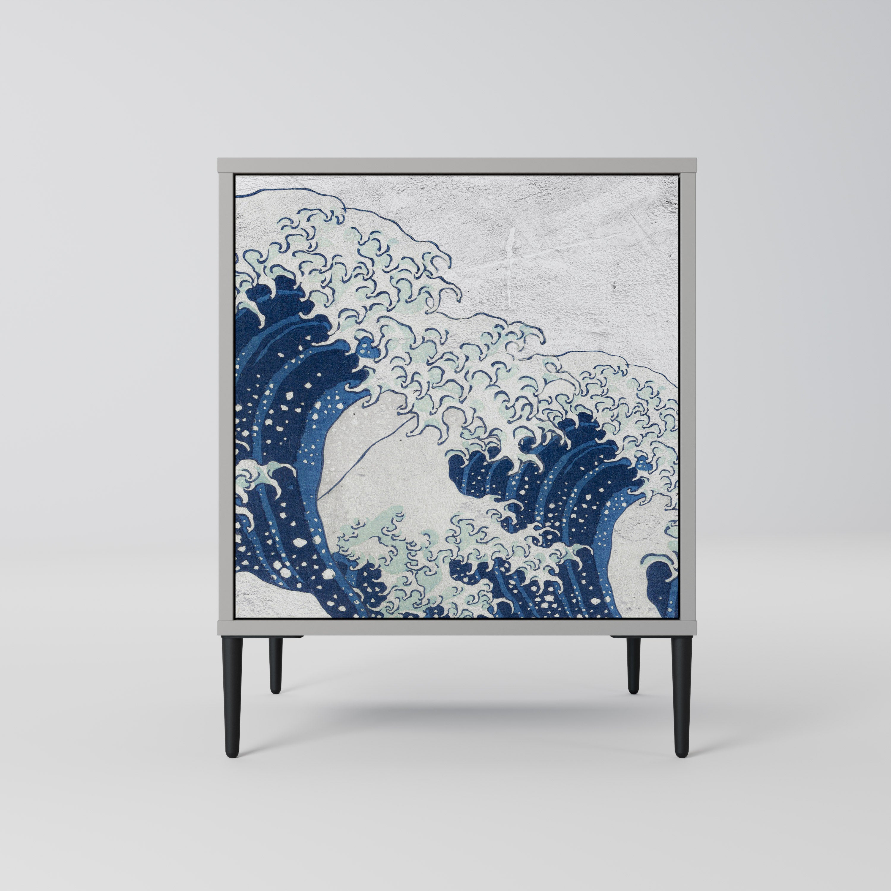 THE GREAT WAVE AT KANAGAWA Komoda 1-drzwiowa korpus Szary