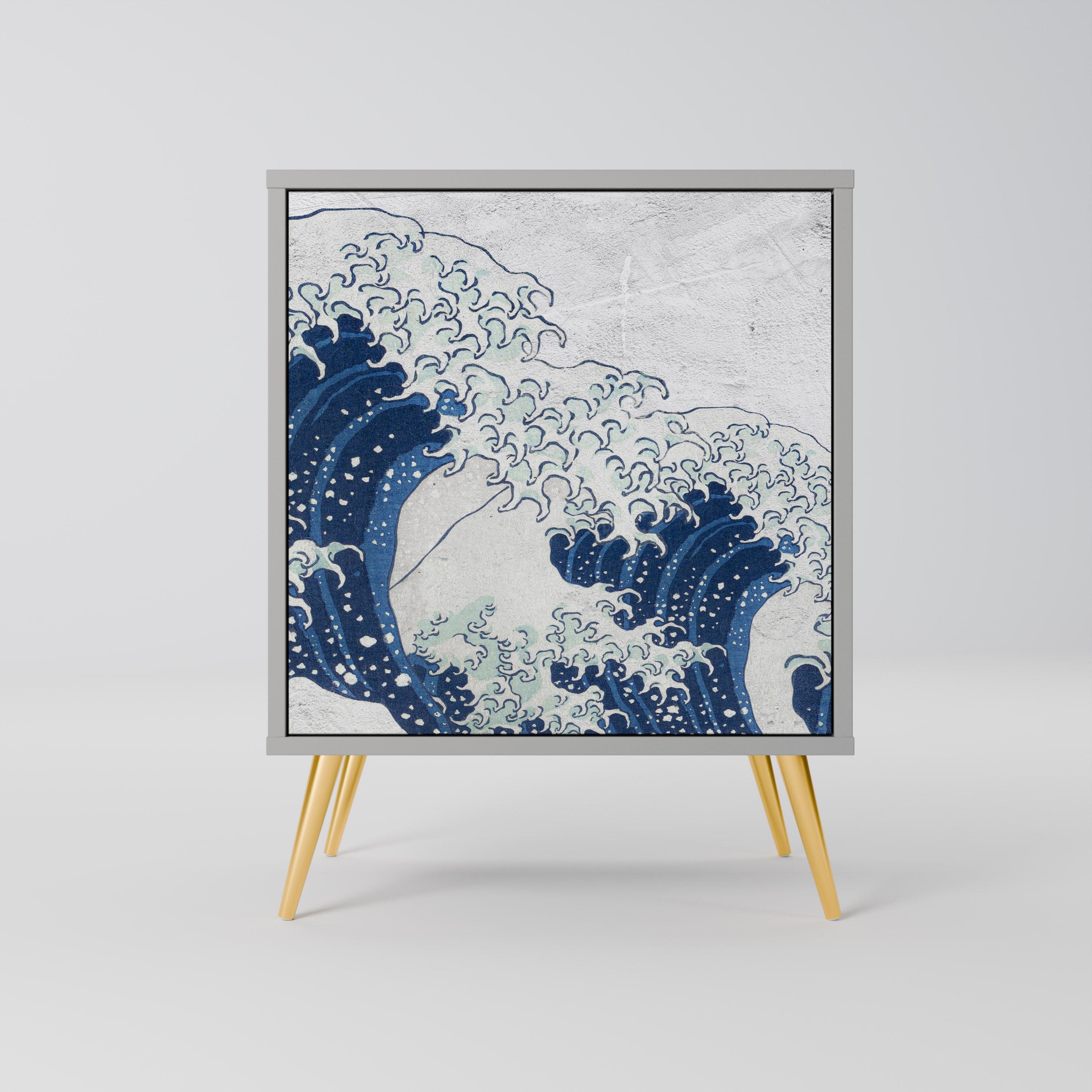 THE GREAT WAVE AT KANAGAWA Komoda 1-drzwiowa korpus Szary