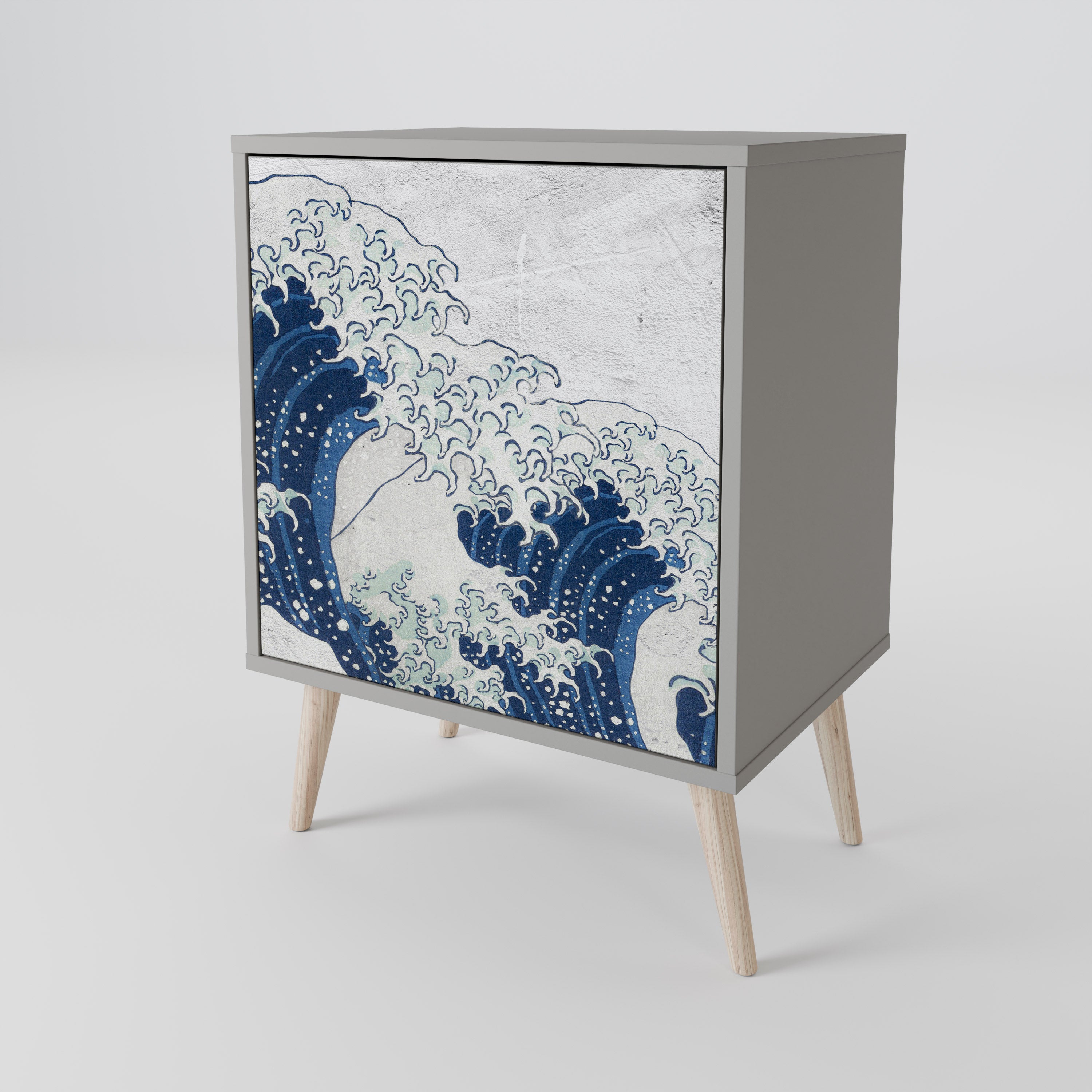 THE GREAT WAVE AT KANAGAWA Komoda 1-drzwiowa korpus Szary