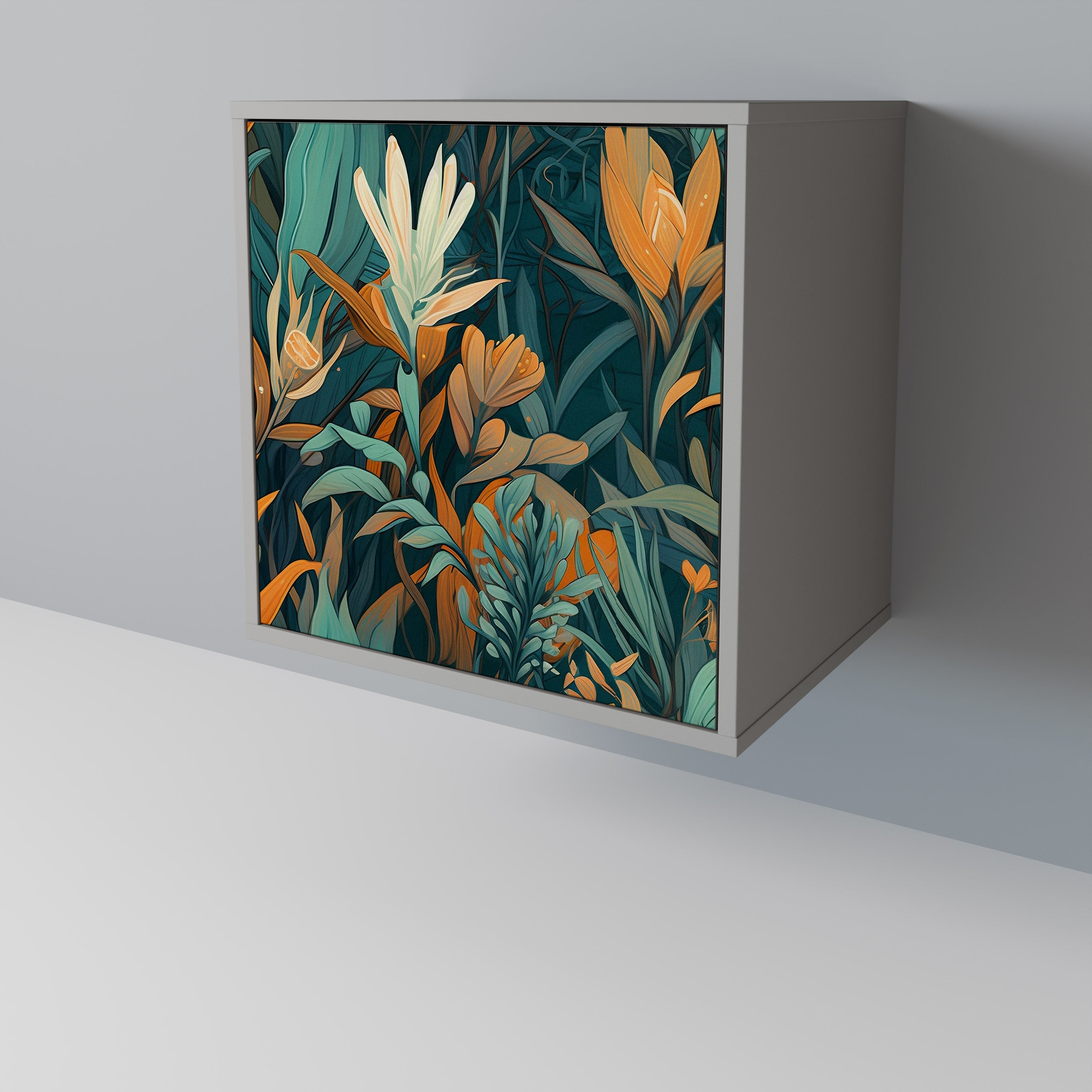 FLORAL SERENITY Komoda 1-drzwiowa korpus Szary