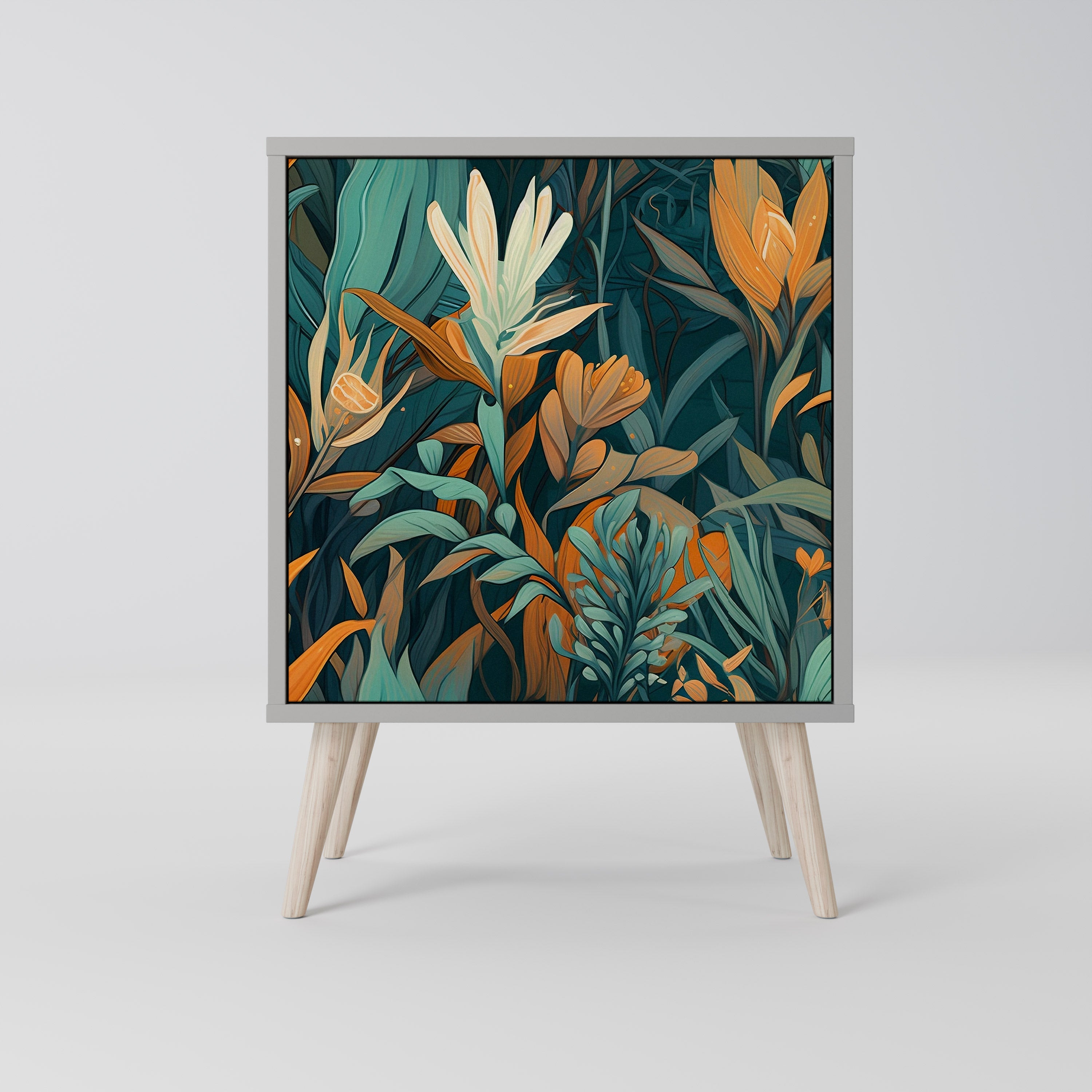 FLORAL SERENITY Komoda 1-drzwiowa korpus Szary