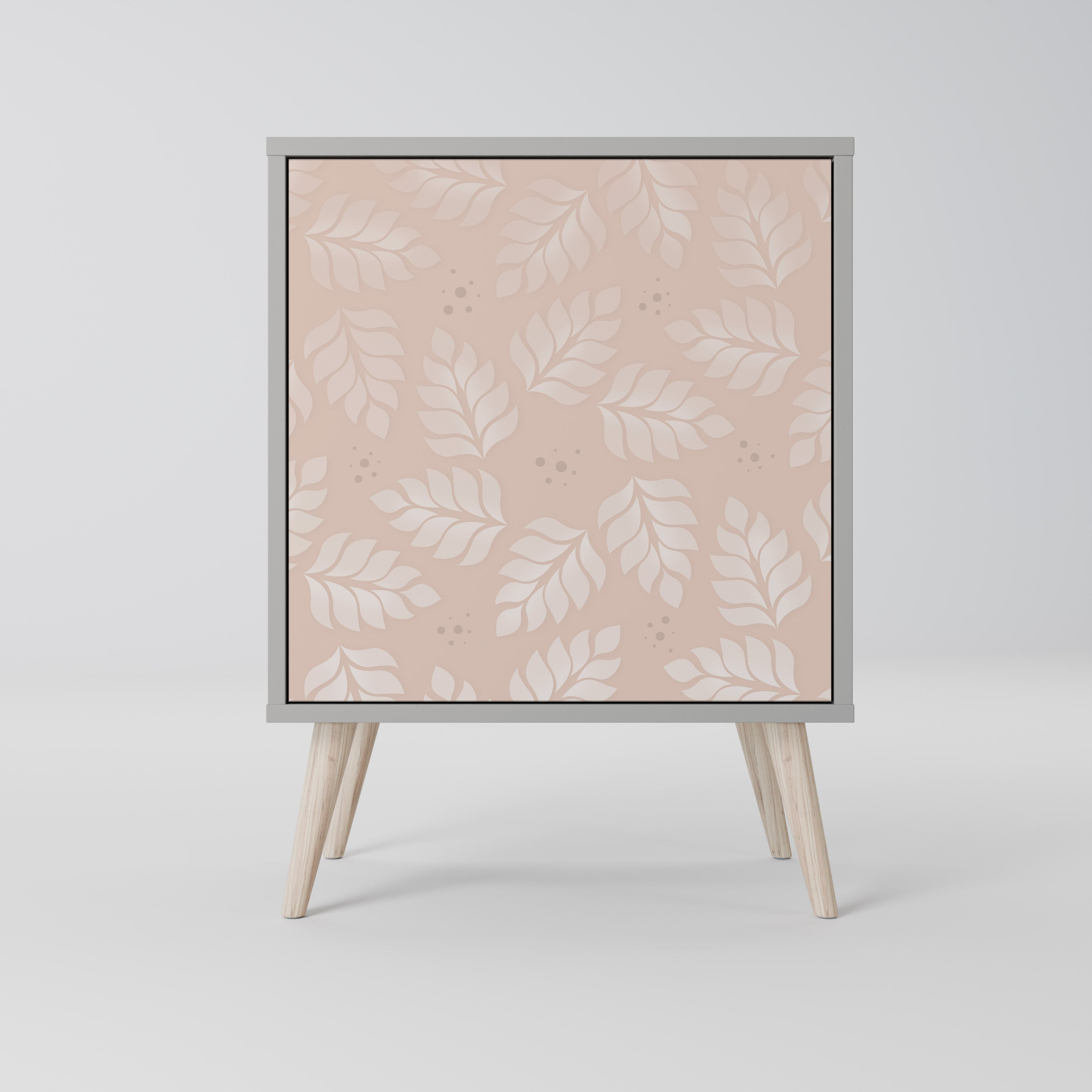 LEAVES ON BEIGE Komoda 1-drzwiowa korpus Szary