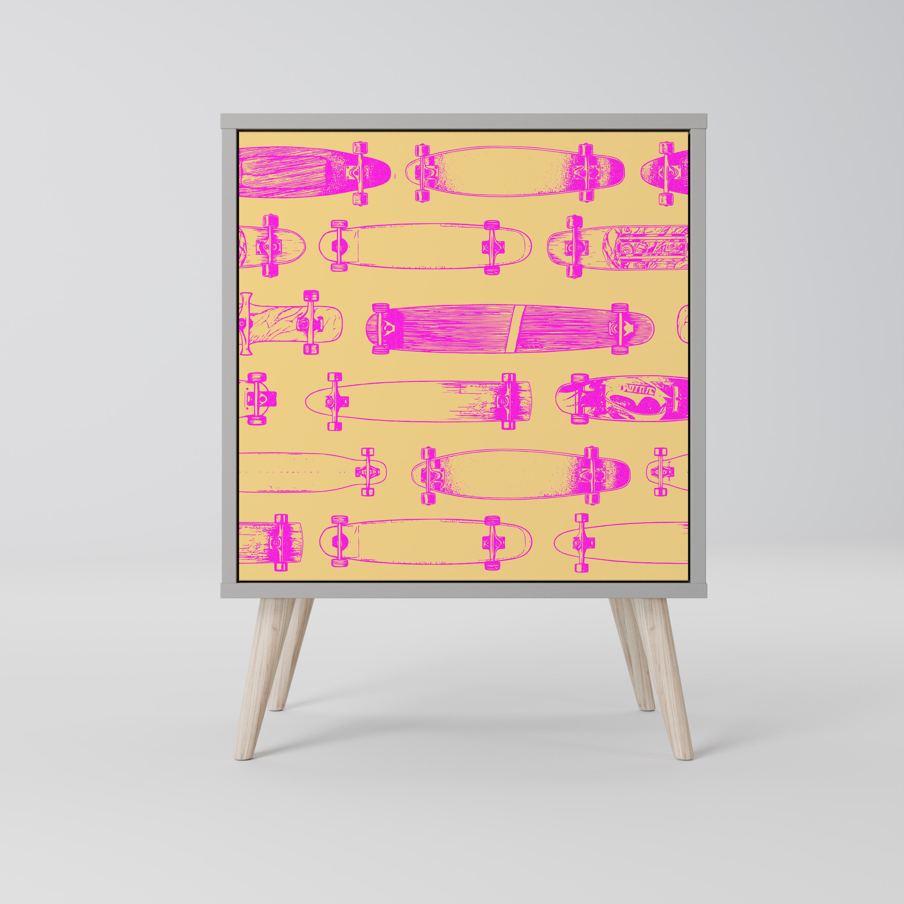 SKATEBOARD ARTISTRY Komoda 1-drzwiowa korpus Szary