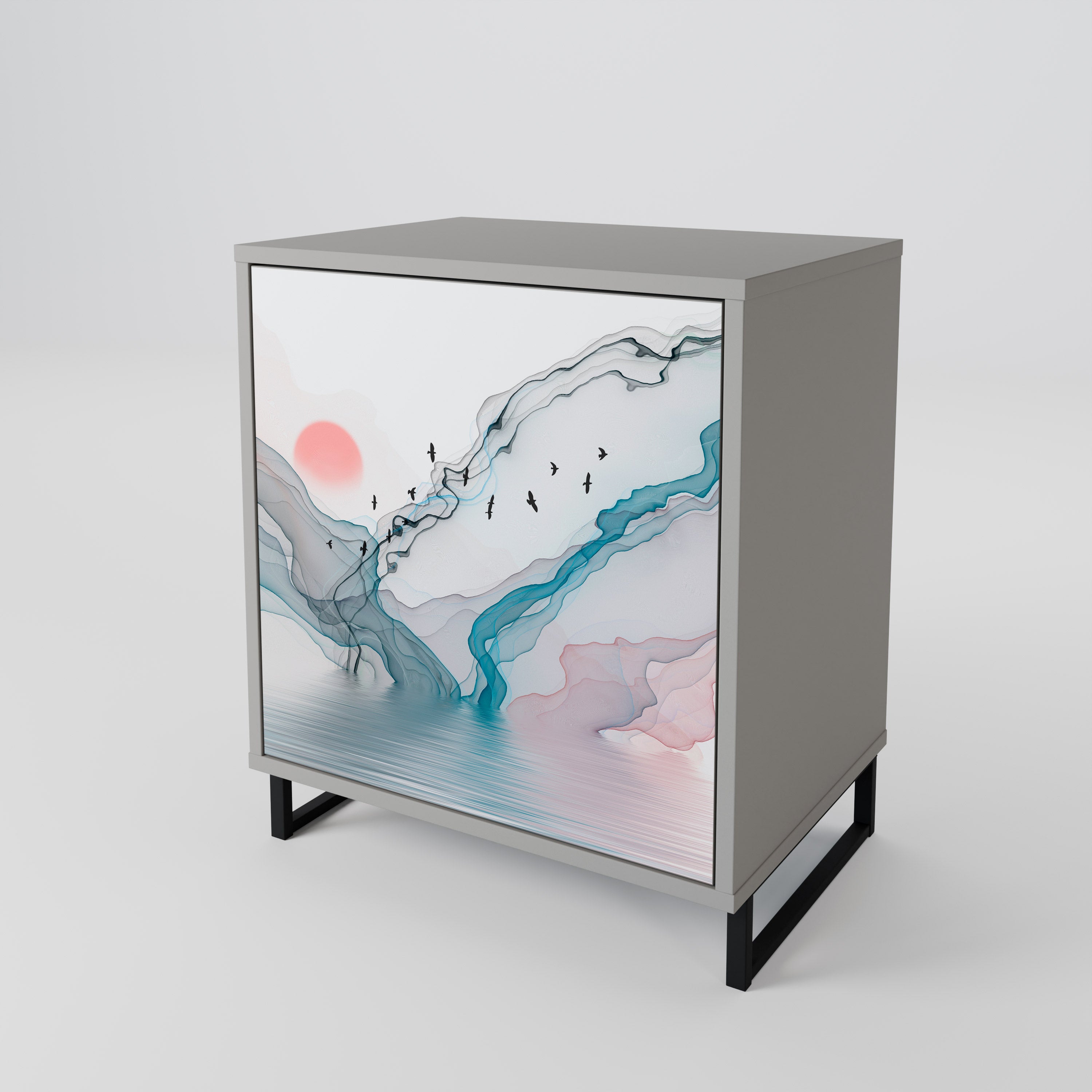 VELVET CROSSING Komoda 1-drzwiowa korpus Szary