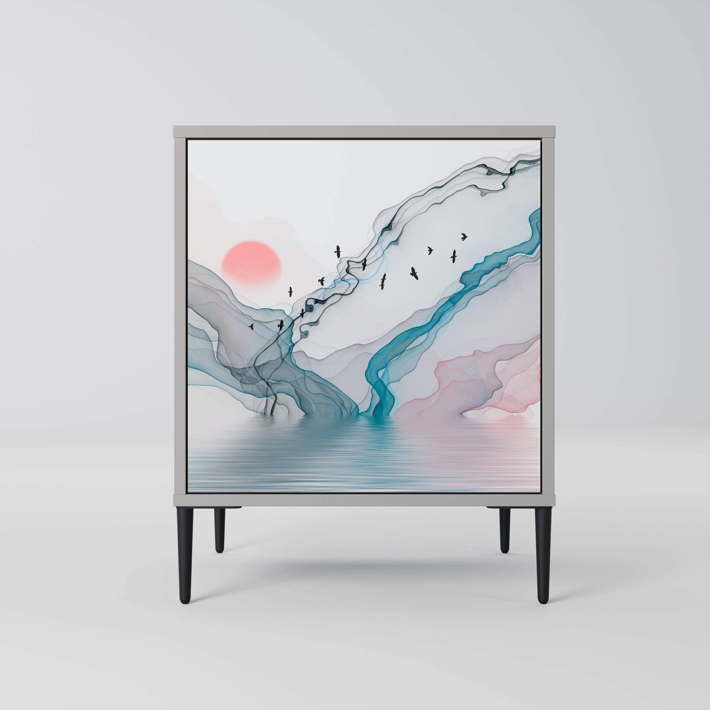 VELVET CROSSING Komoda 1-drzwiowa korpus Szary