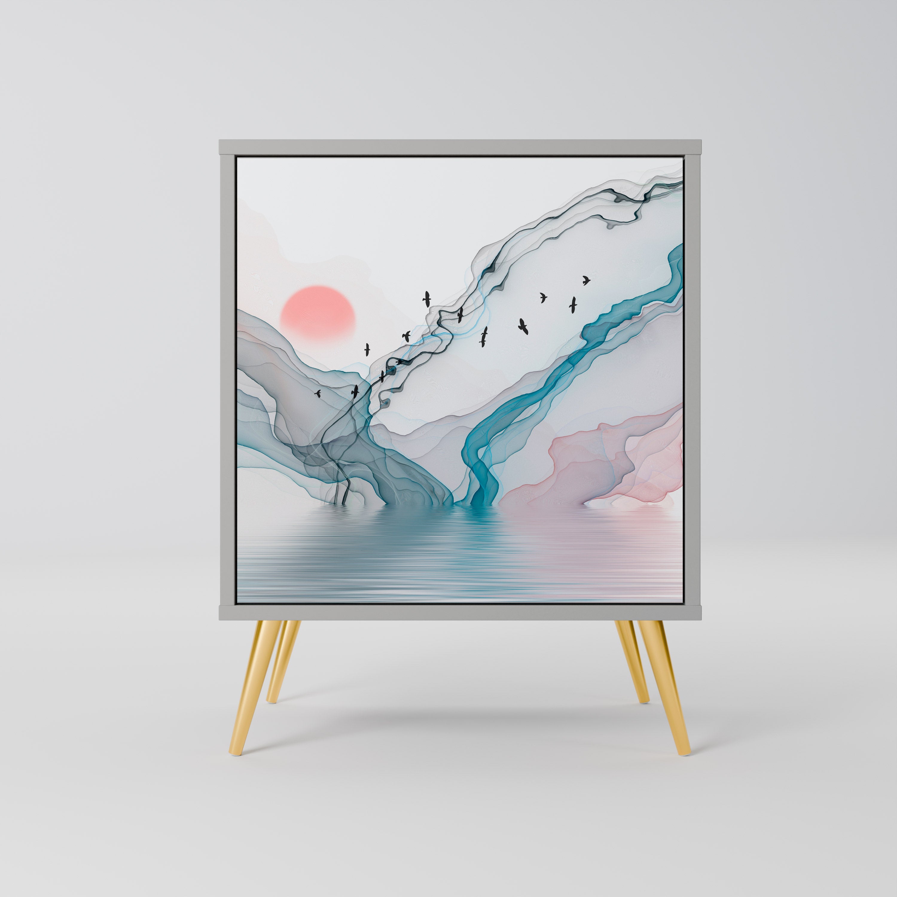 VELVET CROSSING Komoda 1-drzwiowa korpus Szary