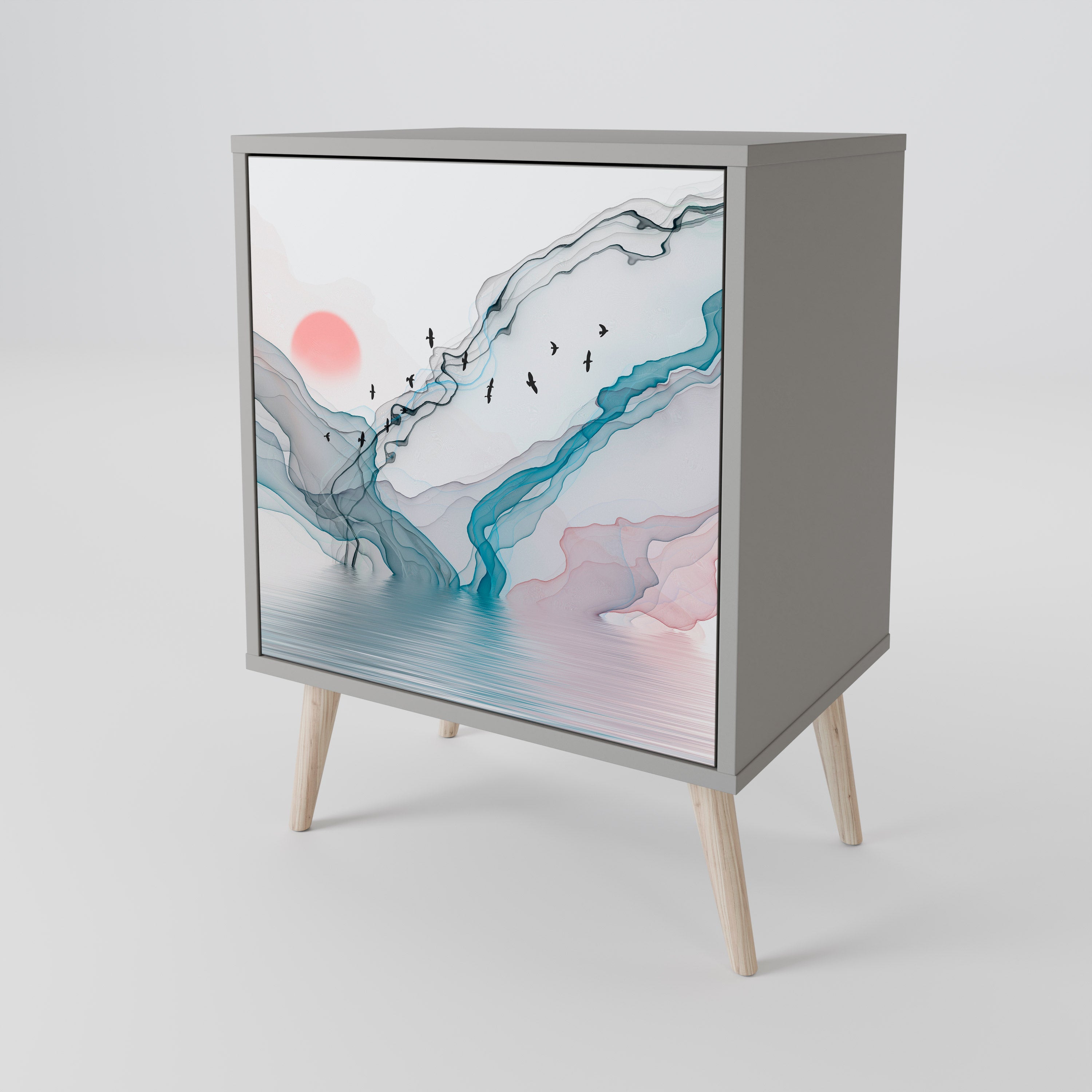 VELVET CROSSING Komoda 1-drzwiowa korpus Szary