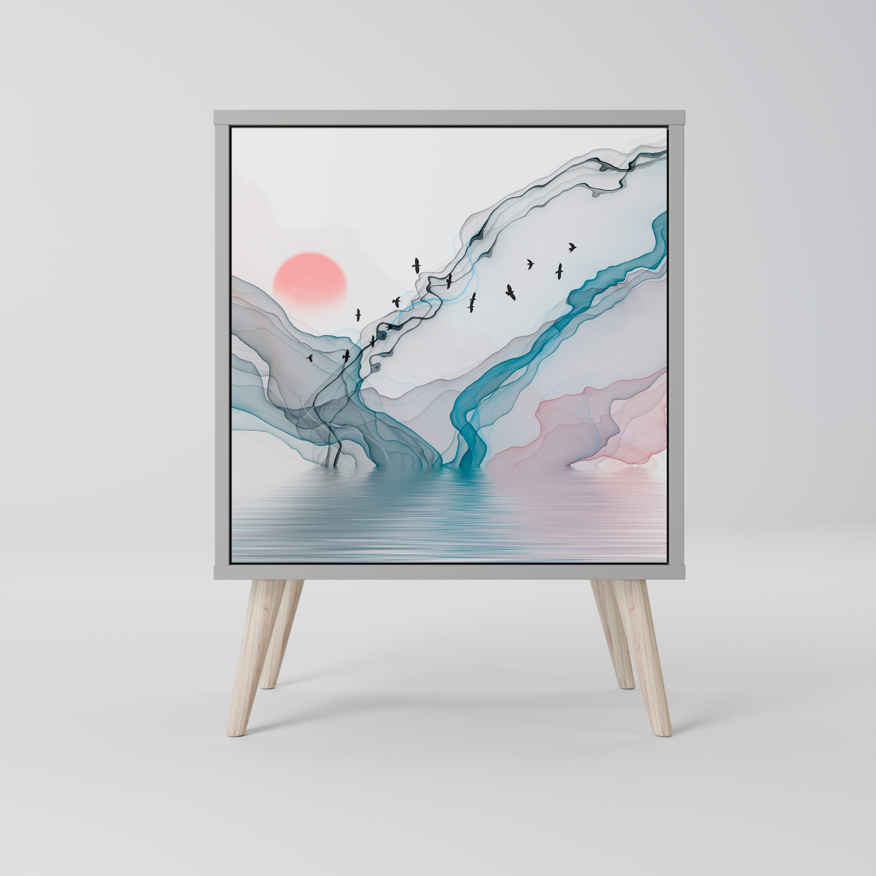 VELVET CROSSING Komoda 1-drzwiowa korpus Szary