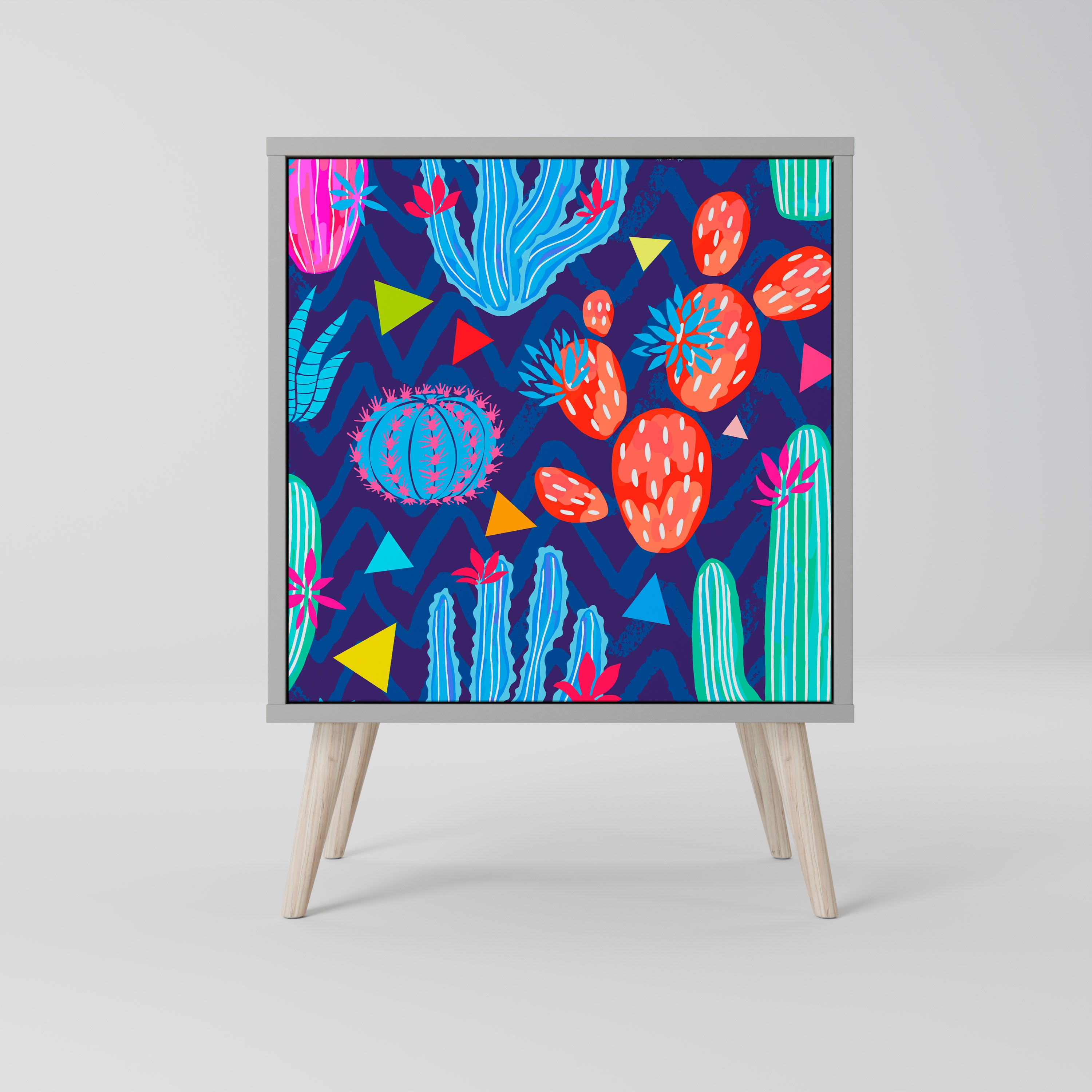 CACTUS VIBES Komoda 1-drzwiowa korpus Szary