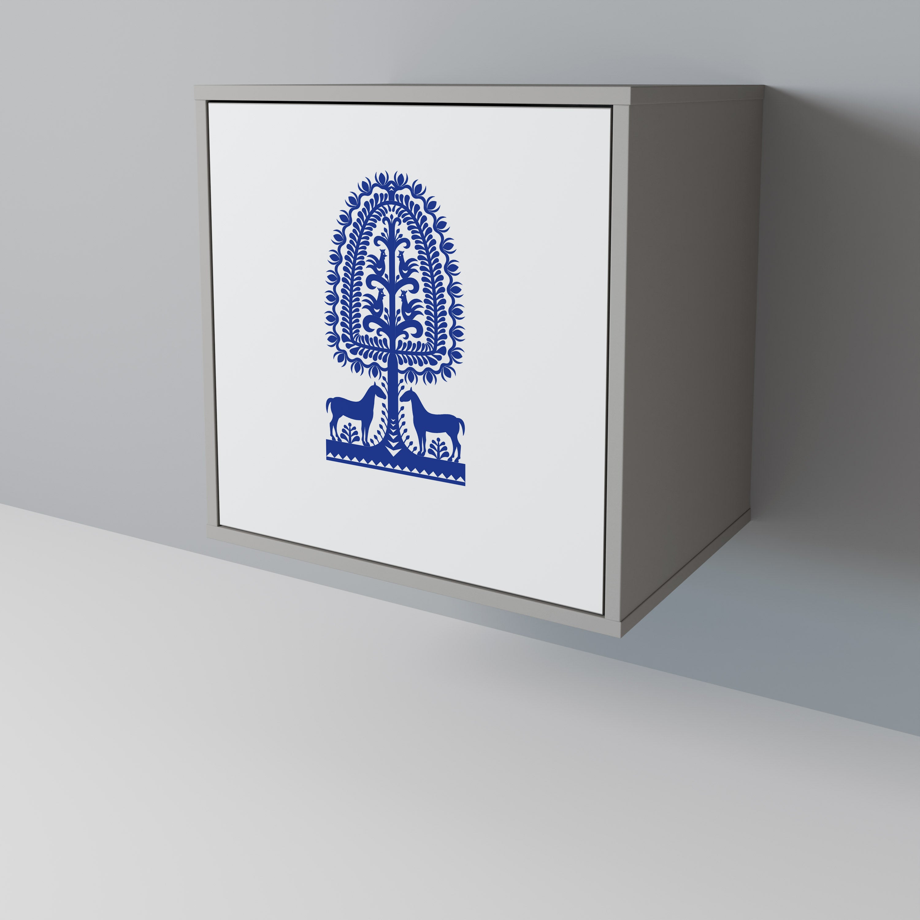 POLISH FOLK ART Komoda 1-drzwiowa korpus Szary