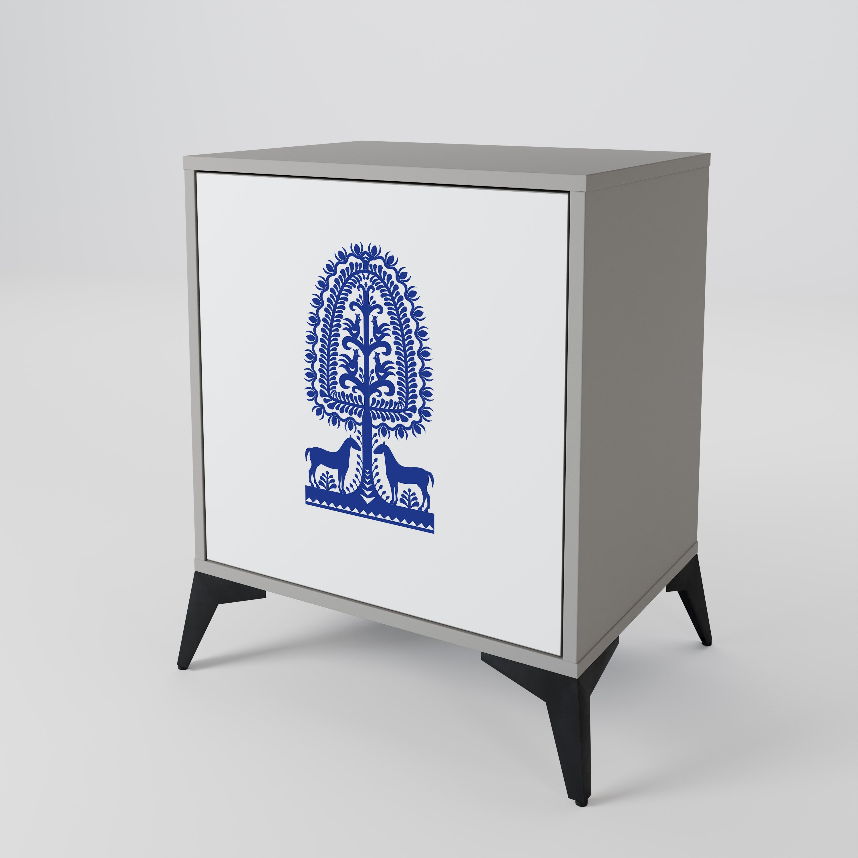 POLISH FOLK ART Komoda 1-drzwiowa korpus Szary