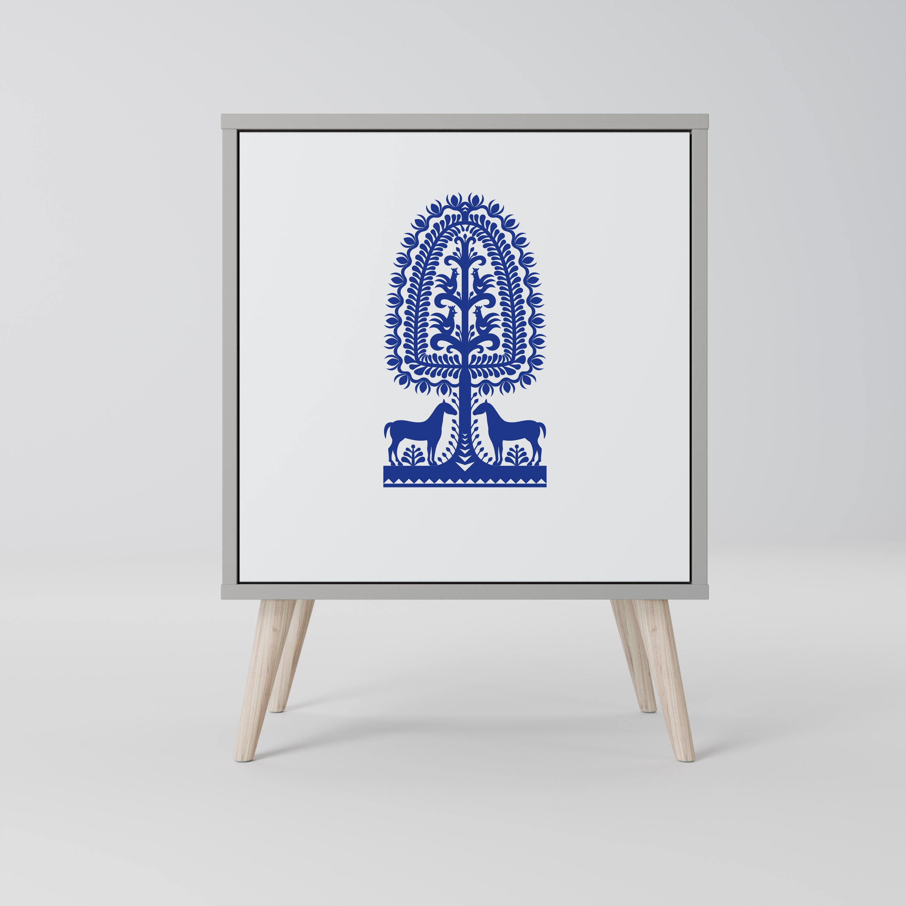 POLISH FOLK ART Komoda 1-drzwiowa korpus Szary