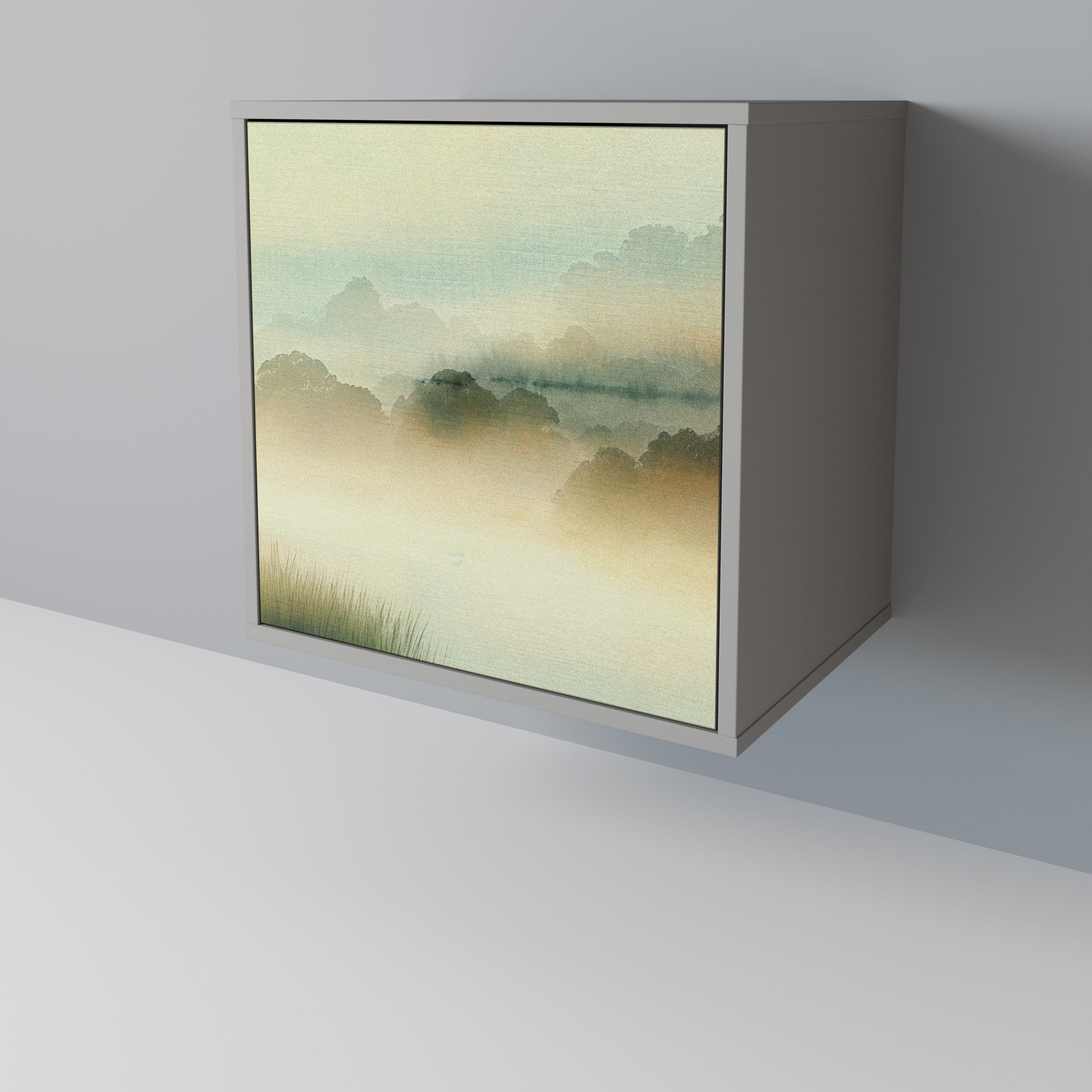 MORNING BY THE LAKE Komoda 1-drzwiowa korpus Szary