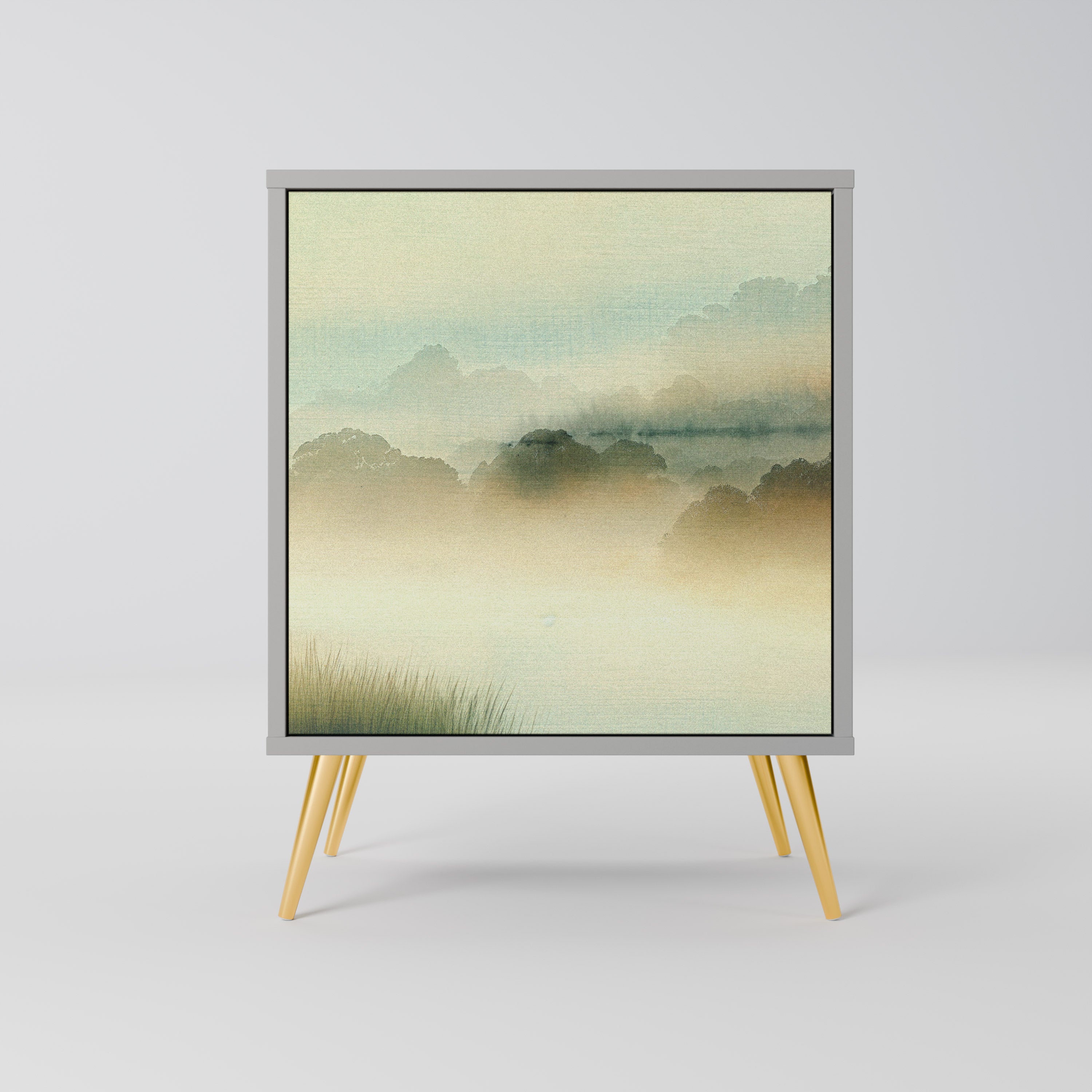 MORNING BY THE LAKE Komoda 1-drzwiowa korpus Szary