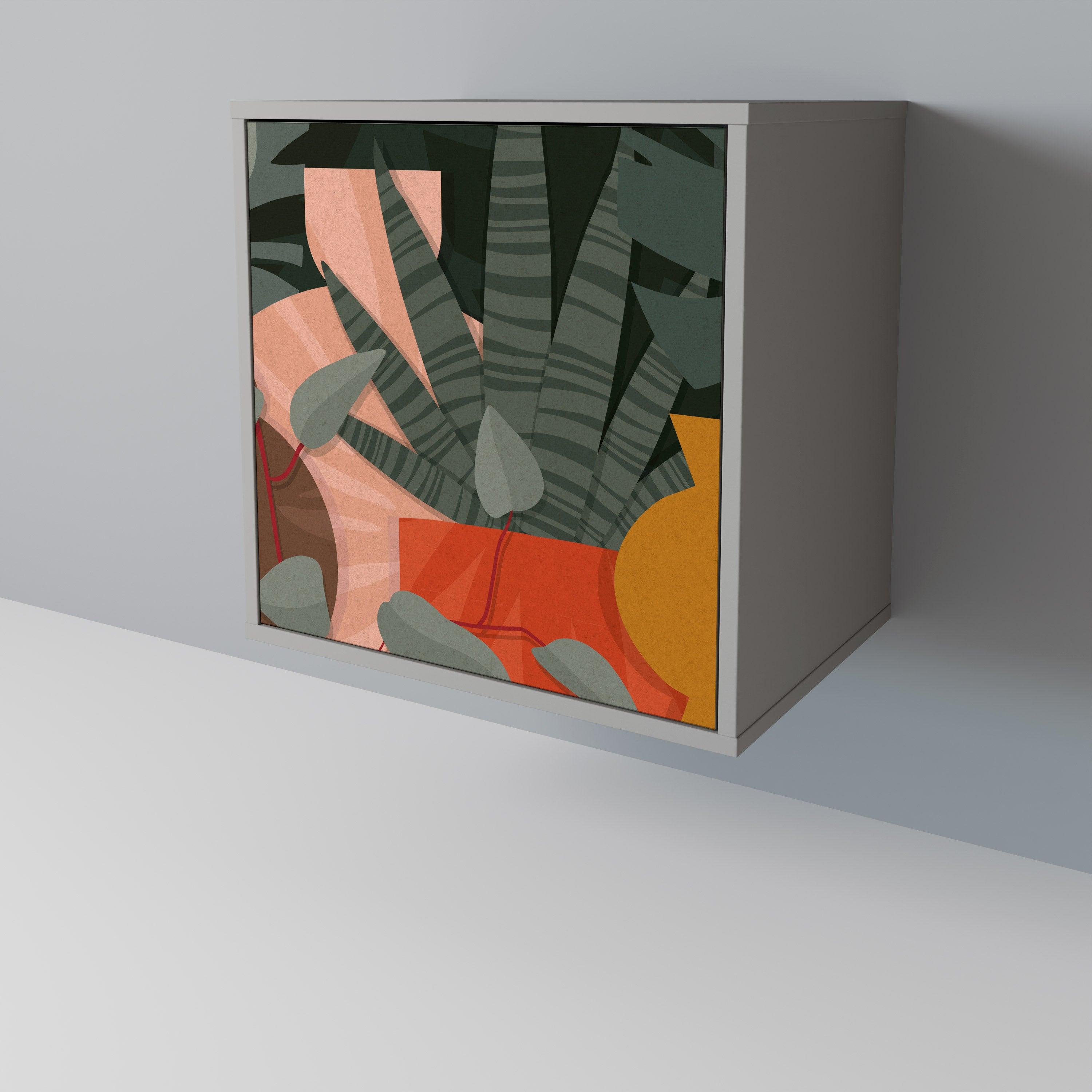 TROPICAL COMPOSITION Komoda 1-drzwiowa korpus Szary