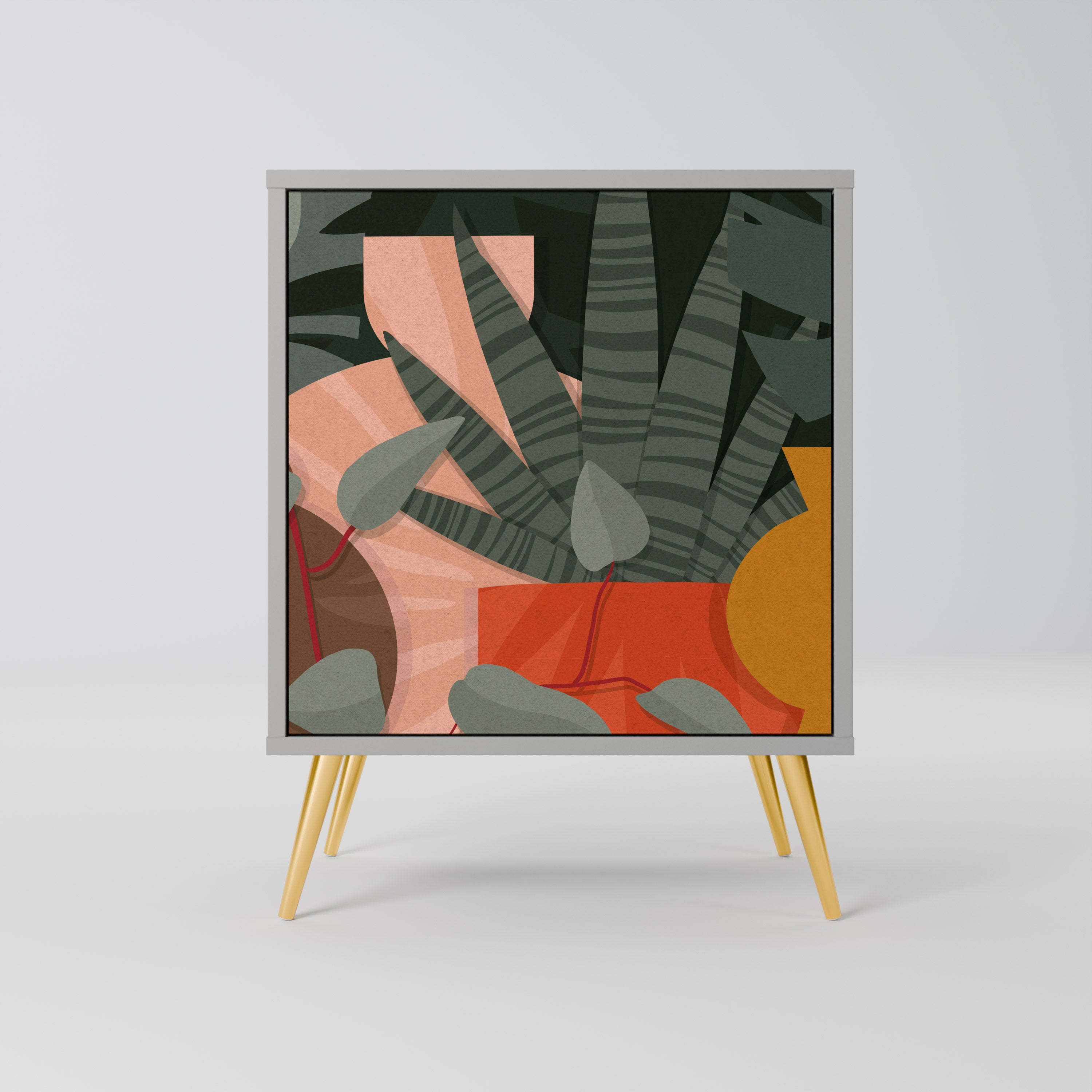 TROPICAL COMPOSITION Komoda 1-drzwiowa korpus Szary