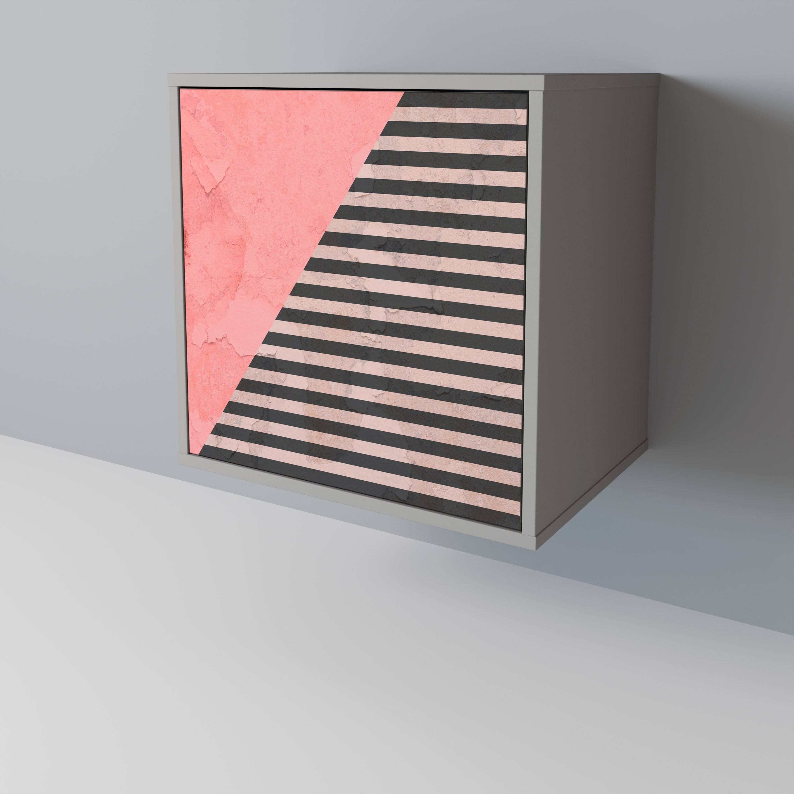 GLAMOROUS STRIPE Komoda 1-drzwiowa korpus Szary