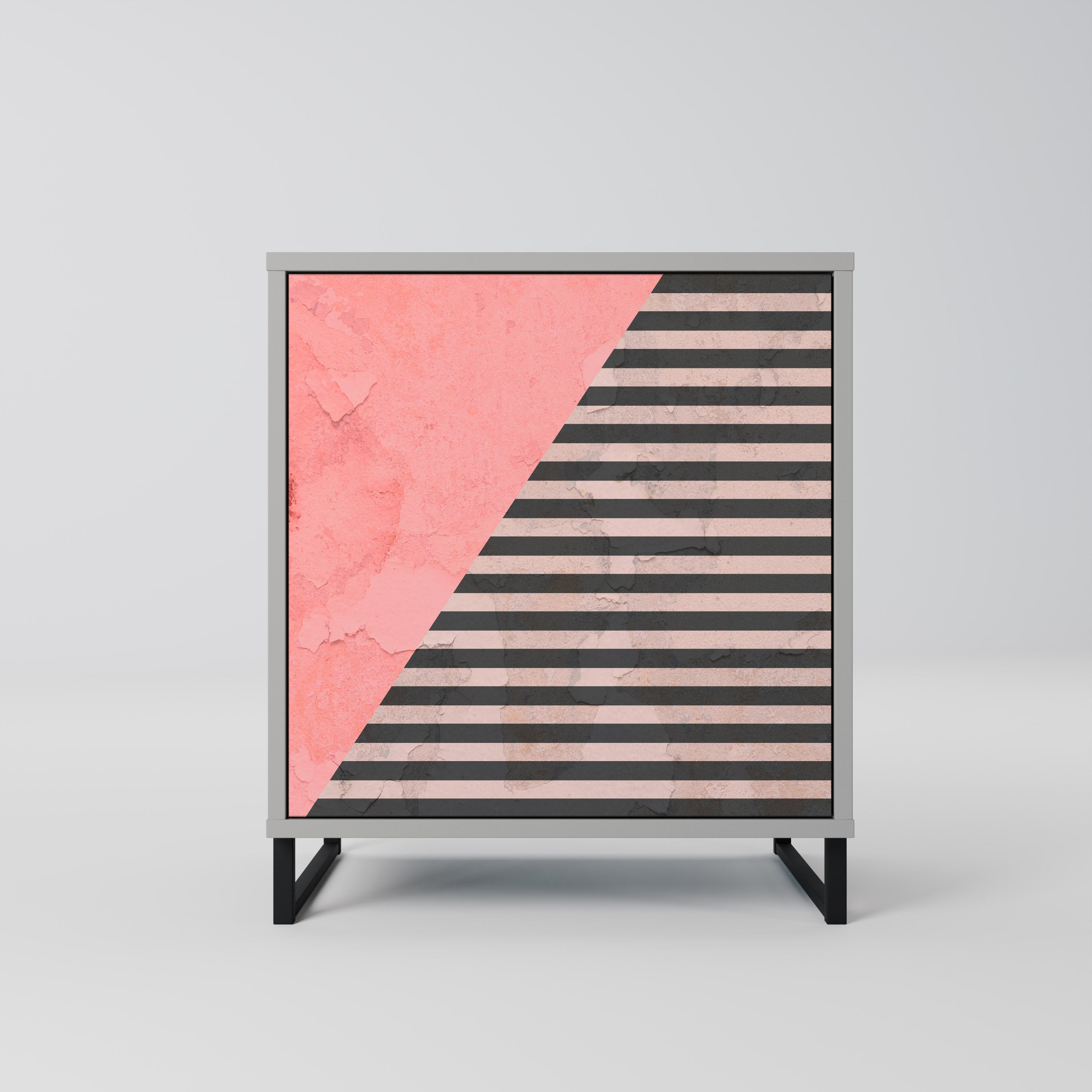 GLAMOROUS STRIPE Komoda 1-drzwiowa korpus Szary