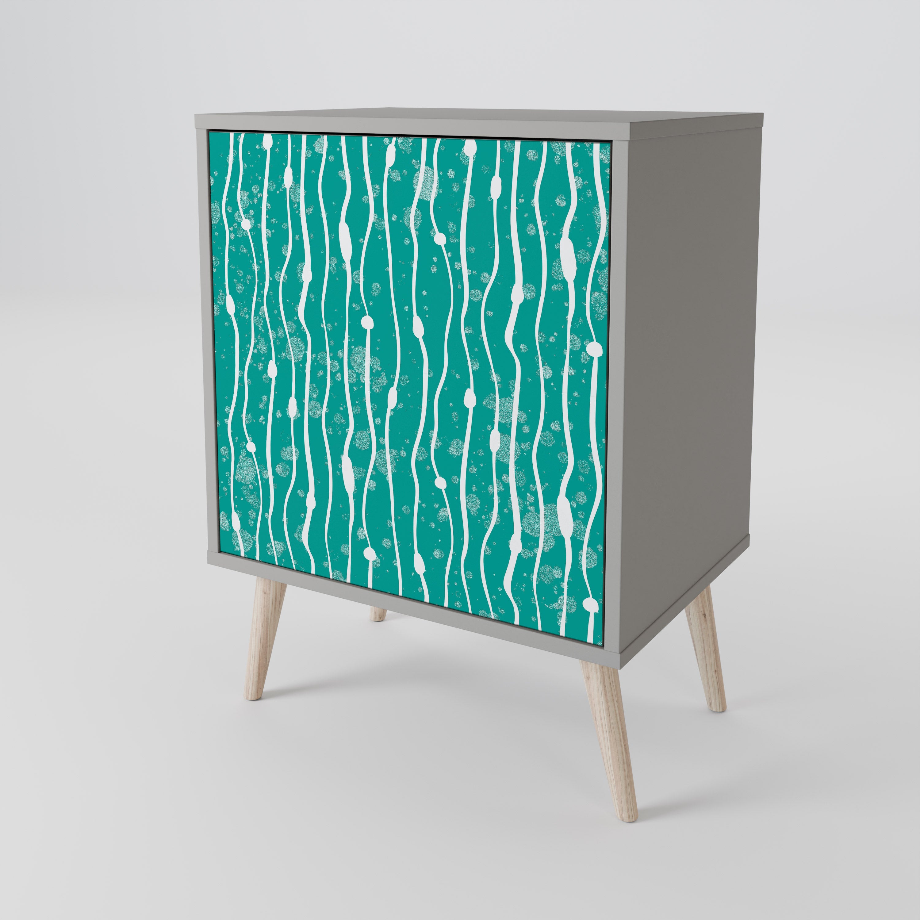 TURQUOISE RAIN Komoda 1-drzwiowa korpus Szary