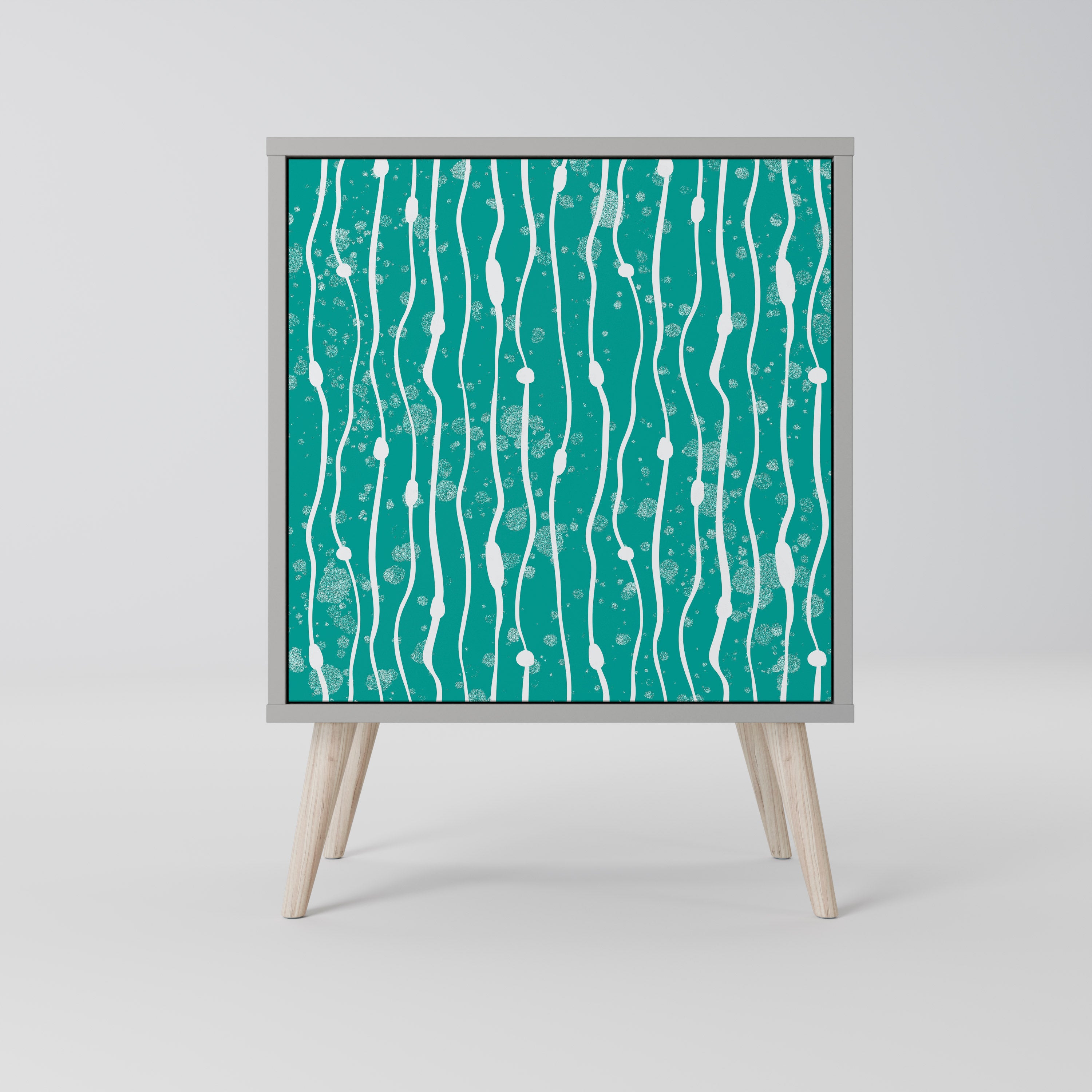 TURQUOISE RAIN Komoda 1-drzwiowa korpus Szary