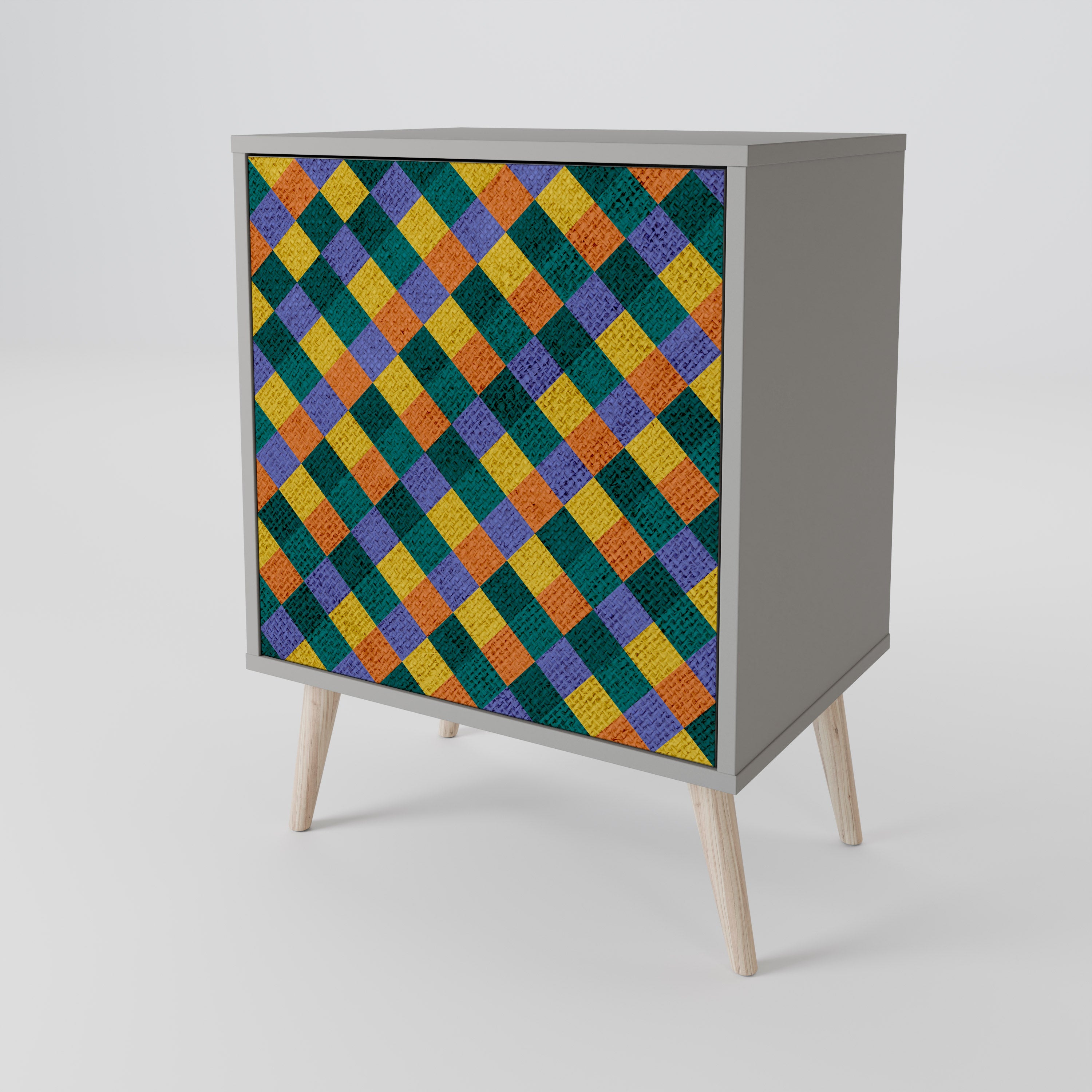 PAINTED SQUARES MIX Komoda 1-drzwiowa korpus Szary