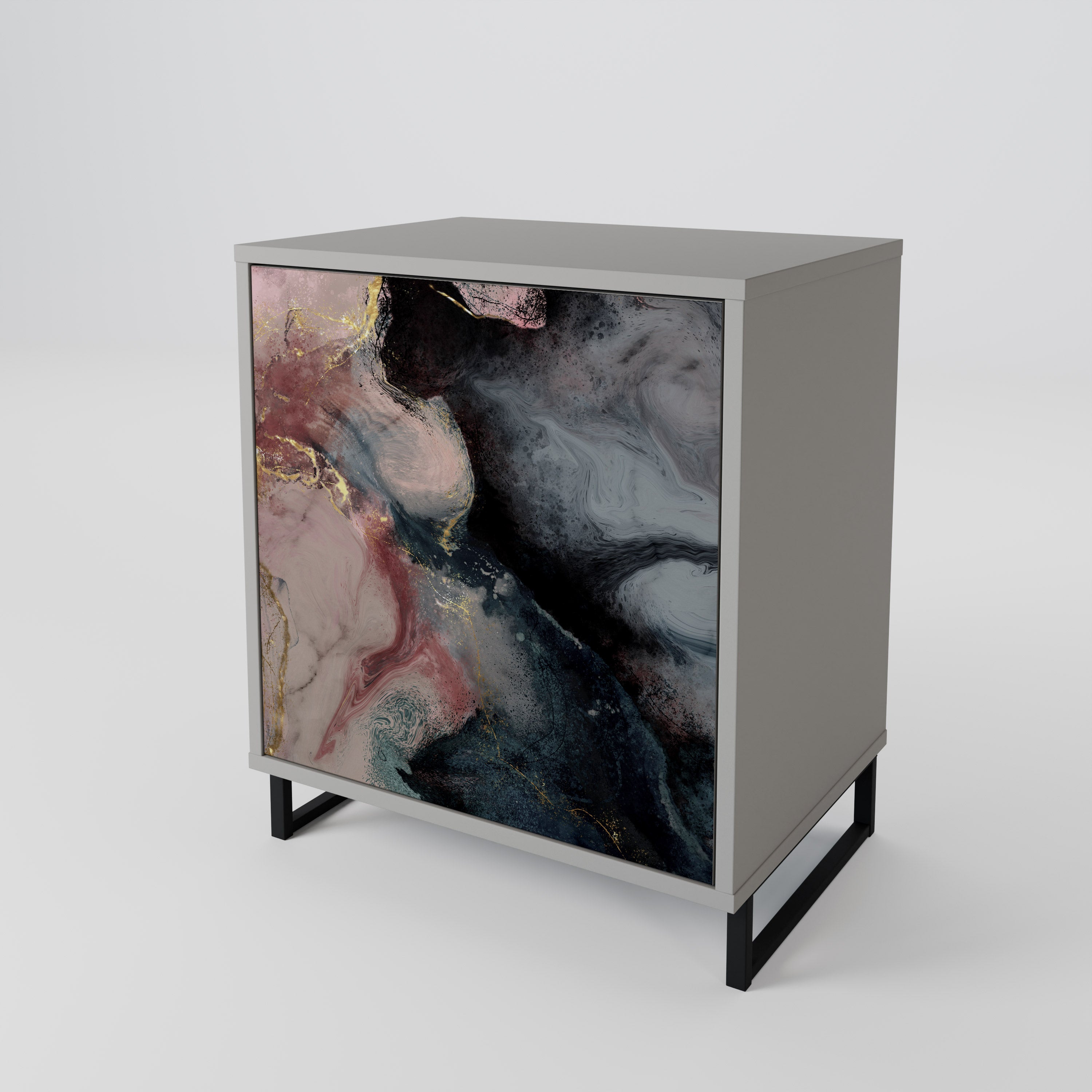 GILDED SWIRLS Komoda 1-drzwiowa korpus Szary