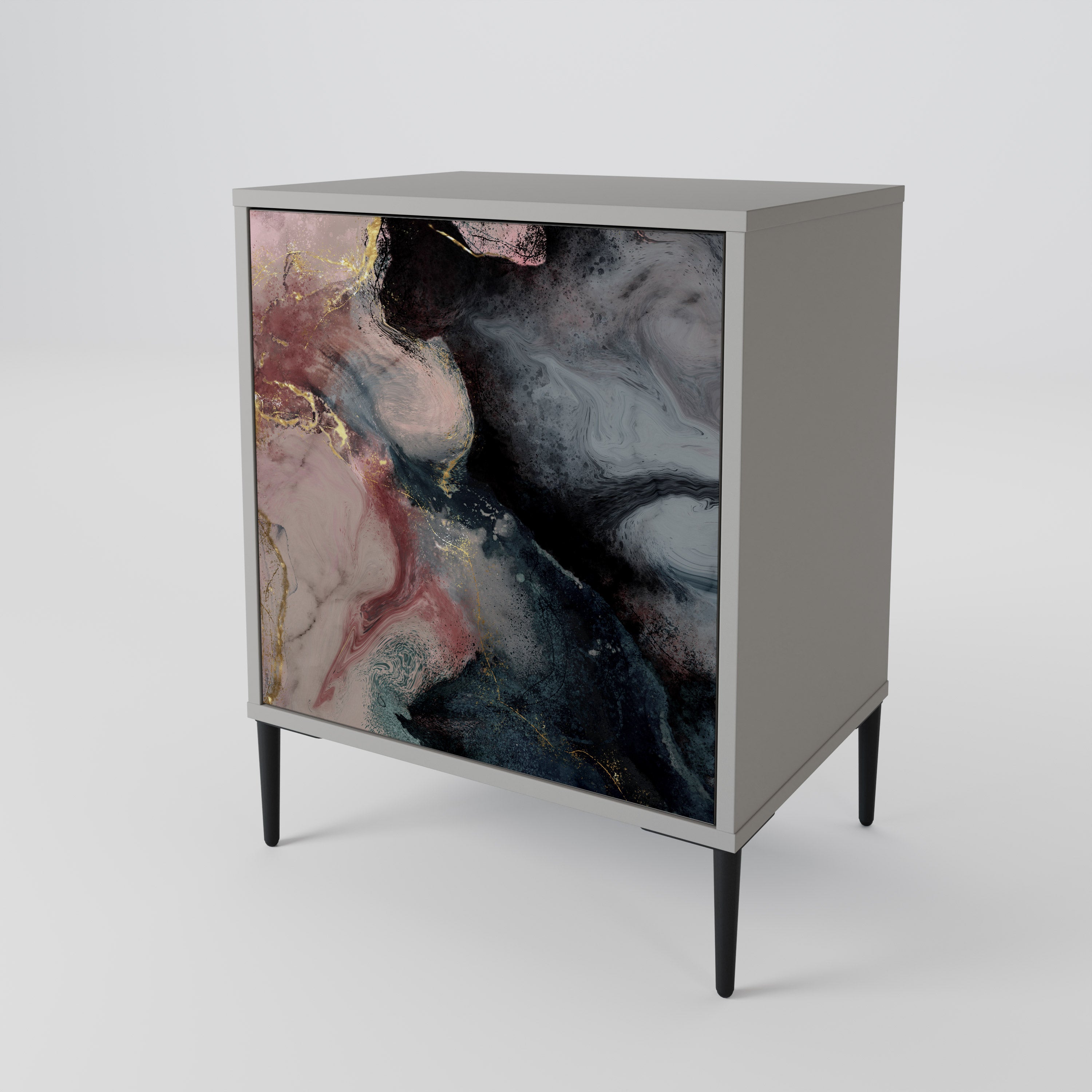 GILDED SWIRLS Komoda 1-drzwiowa korpus Szary