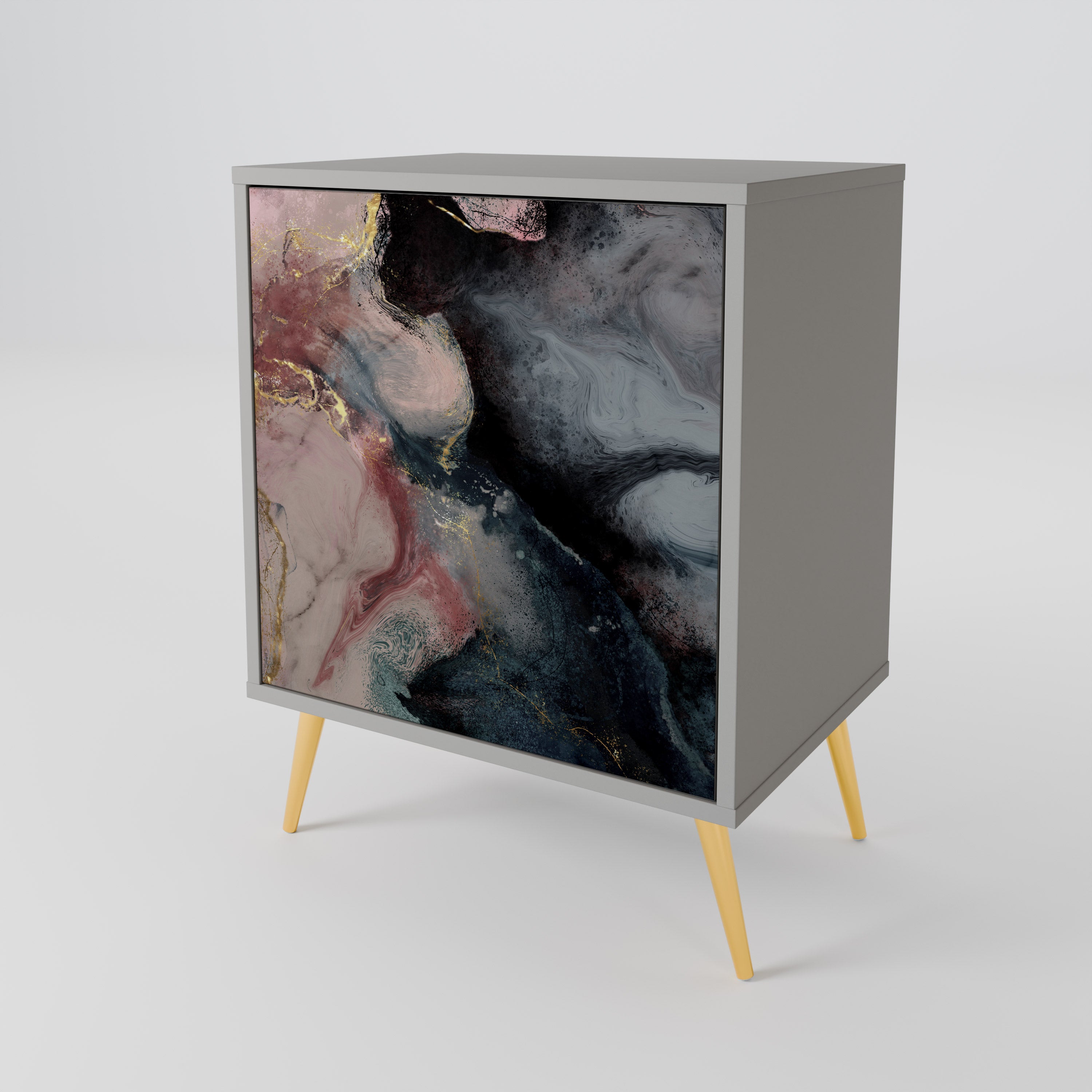GILDED SWIRLS Komoda 1-drzwiowa korpus Szary