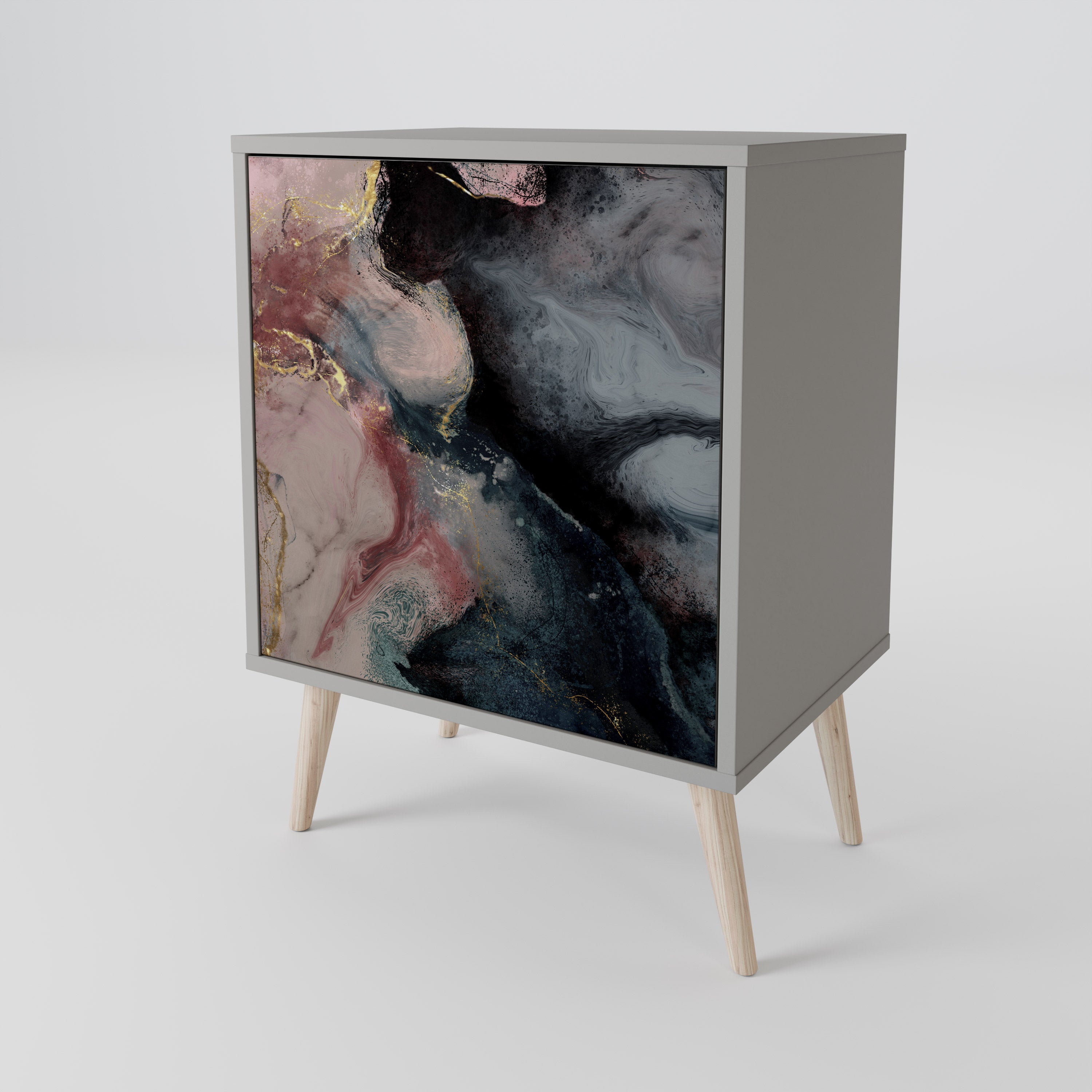 GILDED SWIRLS Komoda 1-drzwiowa korpus Szary