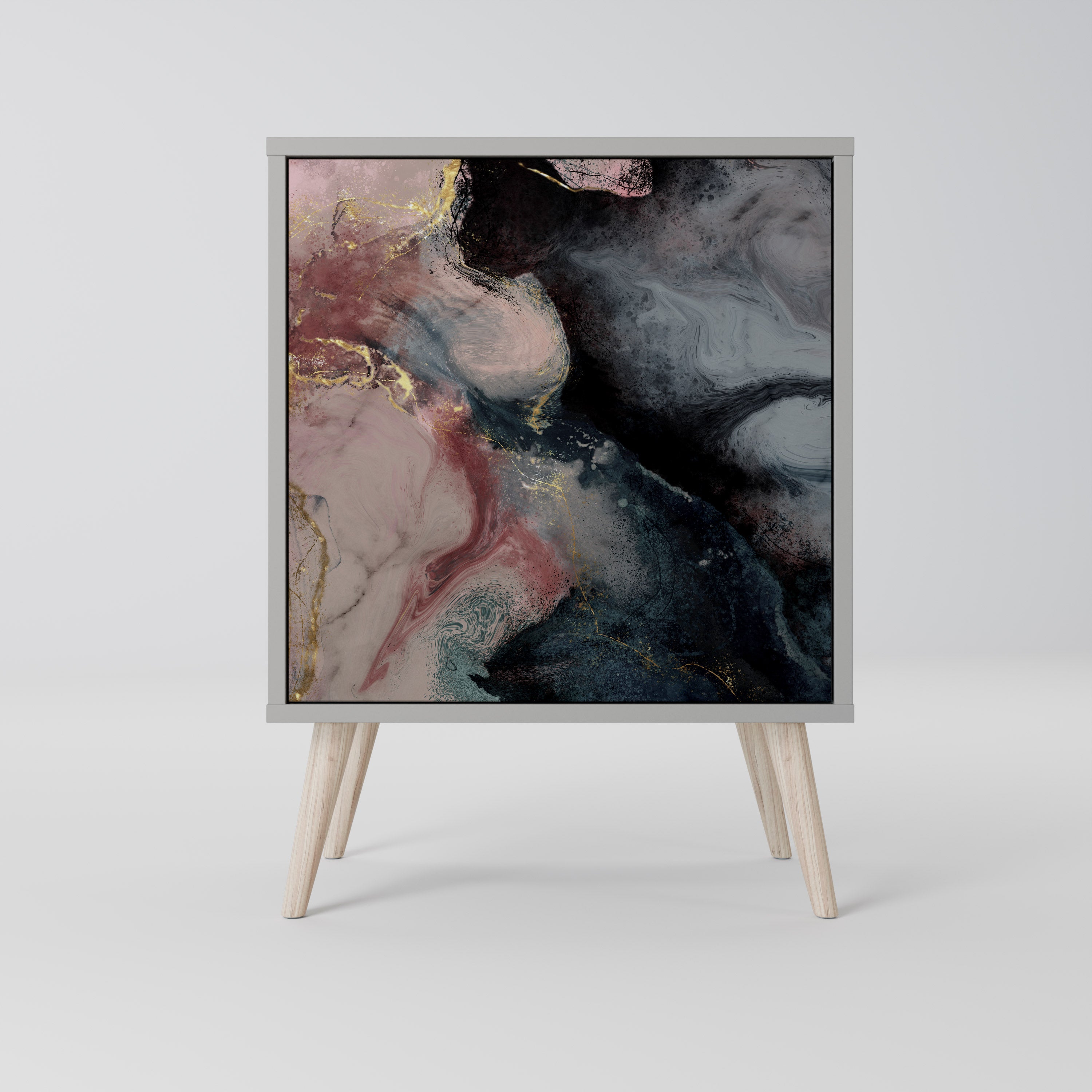 GILDED SWIRLS Komoda 1-drzwiowa korpus Szary