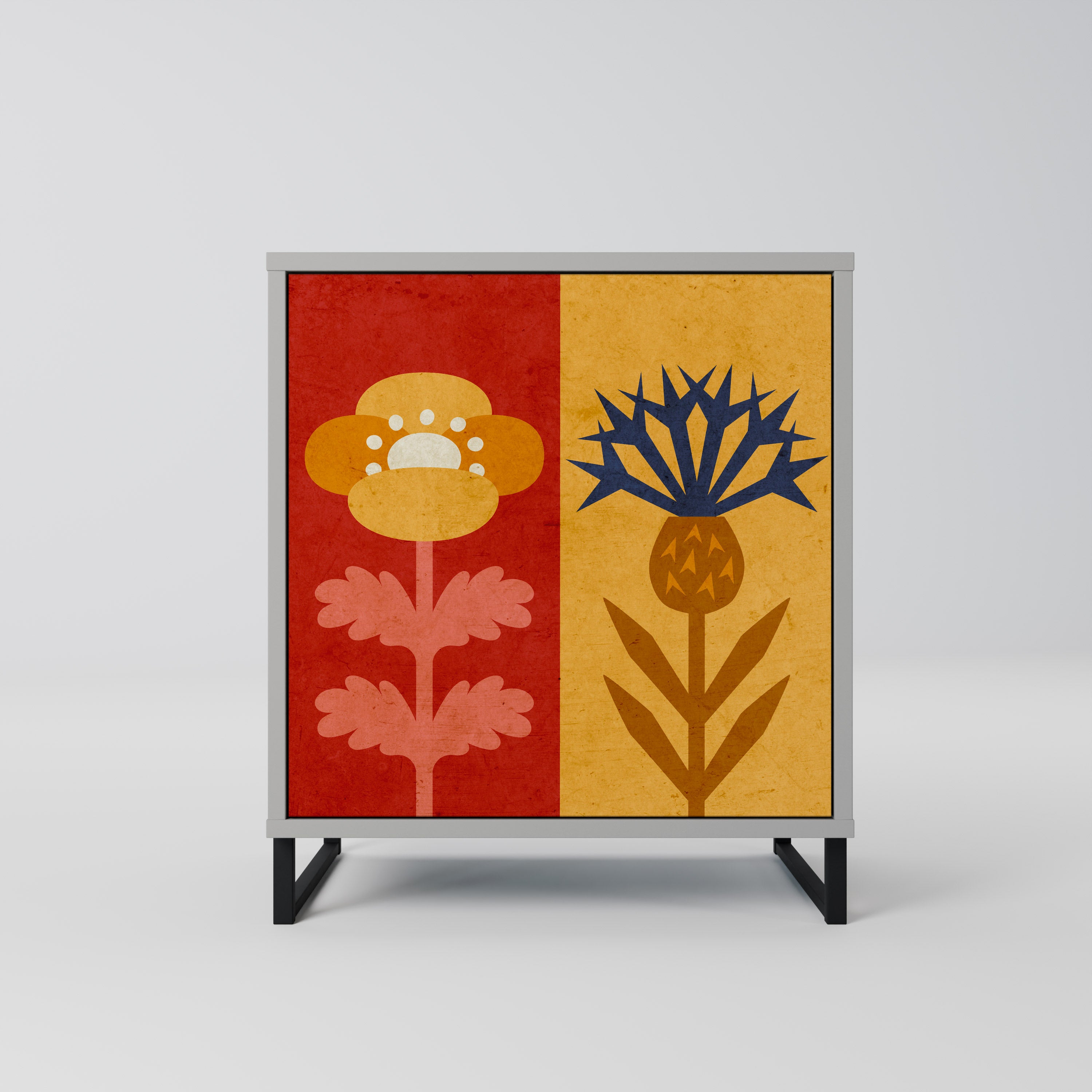 SCANDIC FLOWERET Komoda 1-drzwiowa korpus Szary