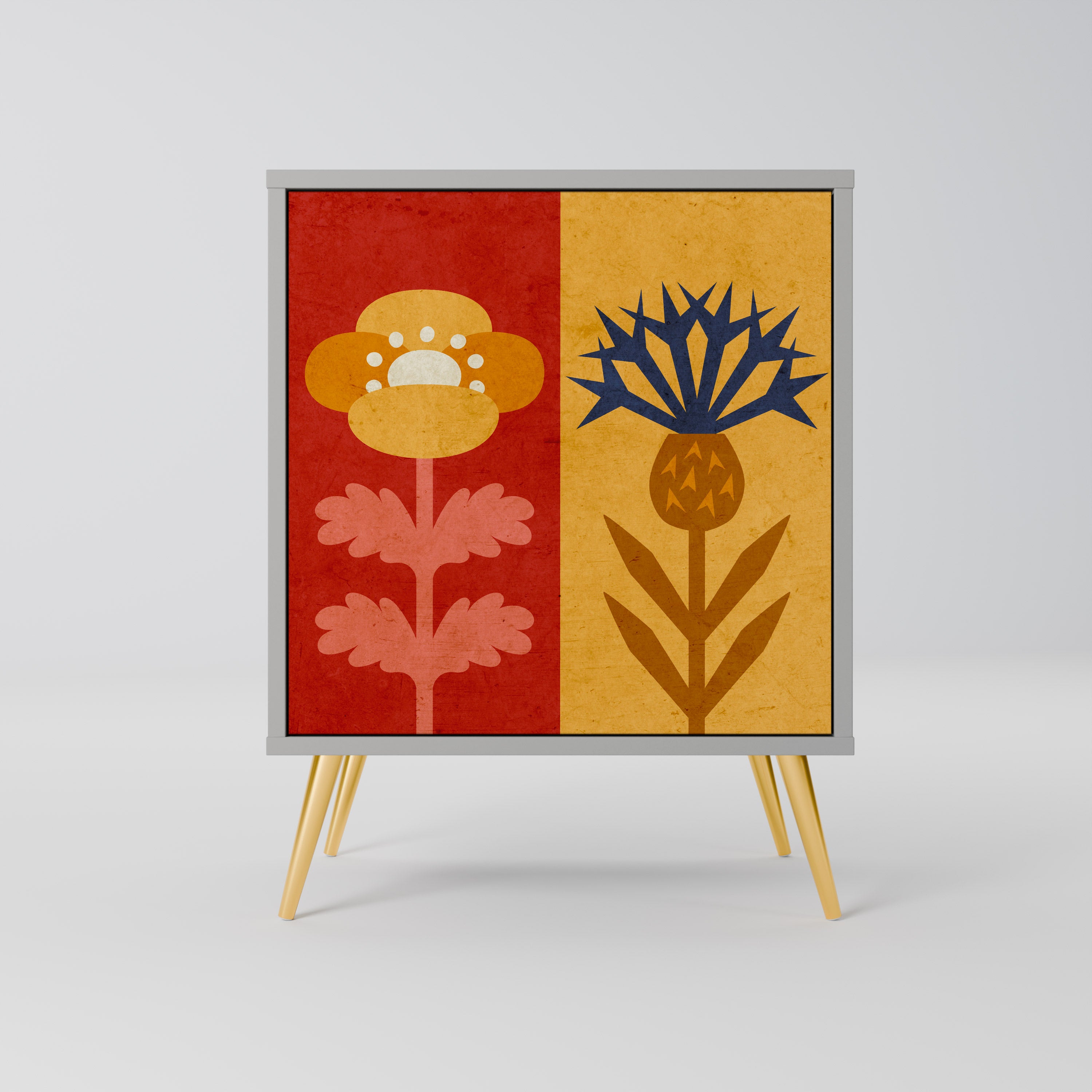 SCANDIC FLOWERET Komoda 1-drzwiowa korpus Szary