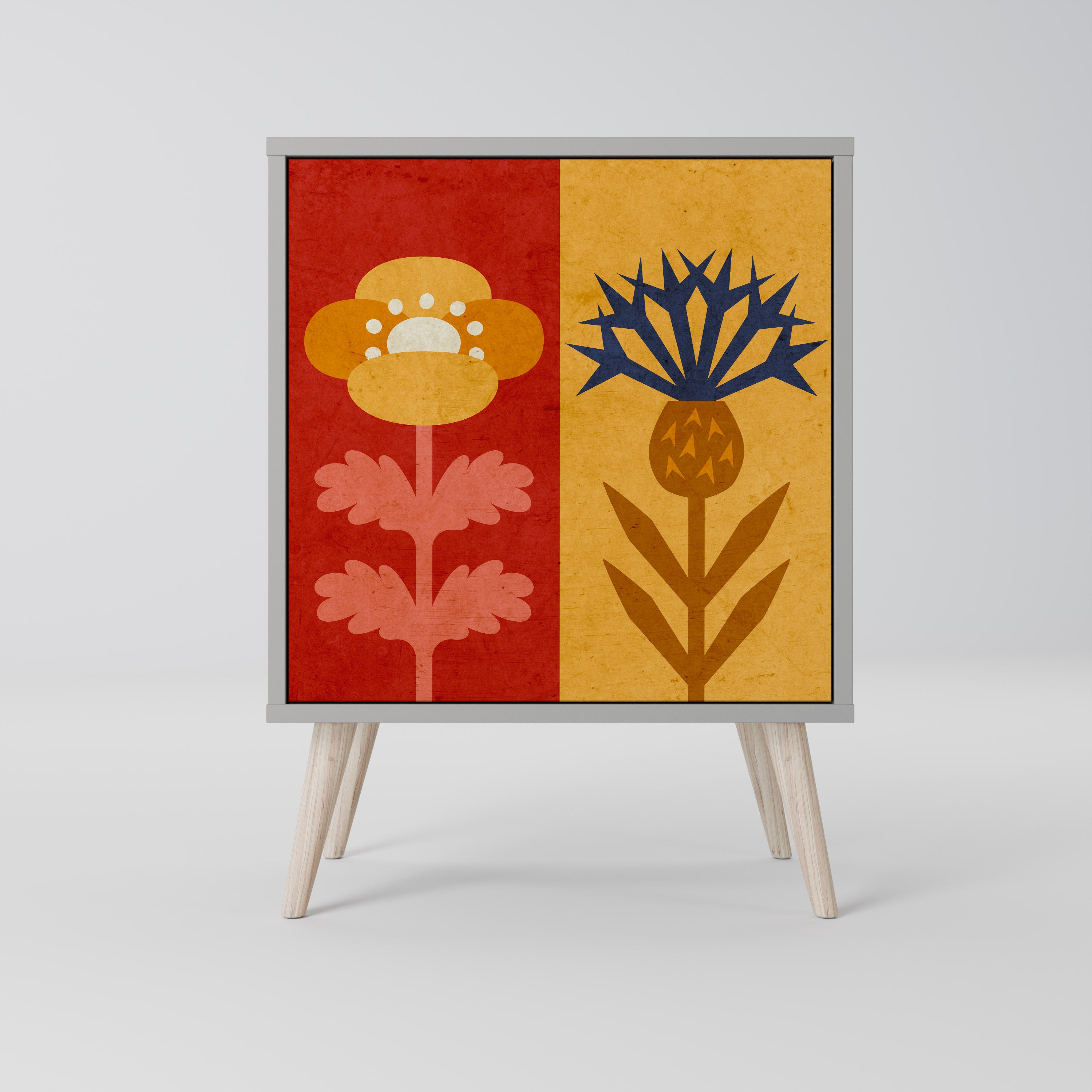 SCANDIC FLOWERET Komoda 1-drzwiowa korpus Szary