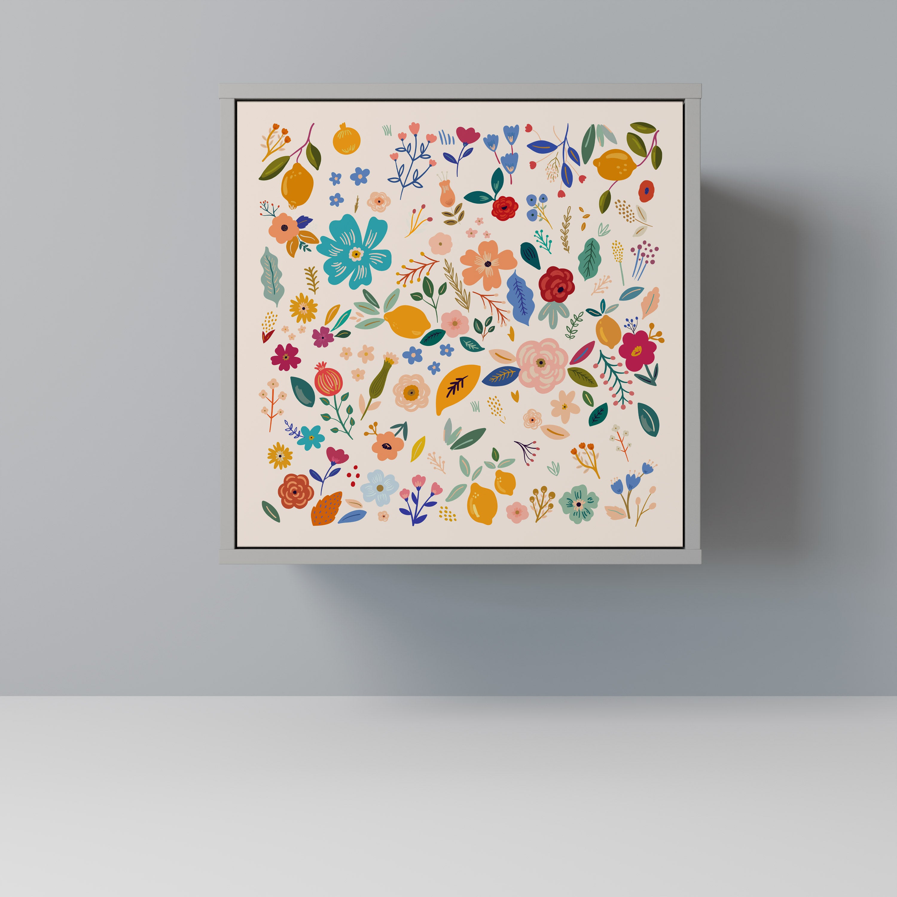 FLORAL COMBINATION Komoda 1-drzwiowa korpus Szary