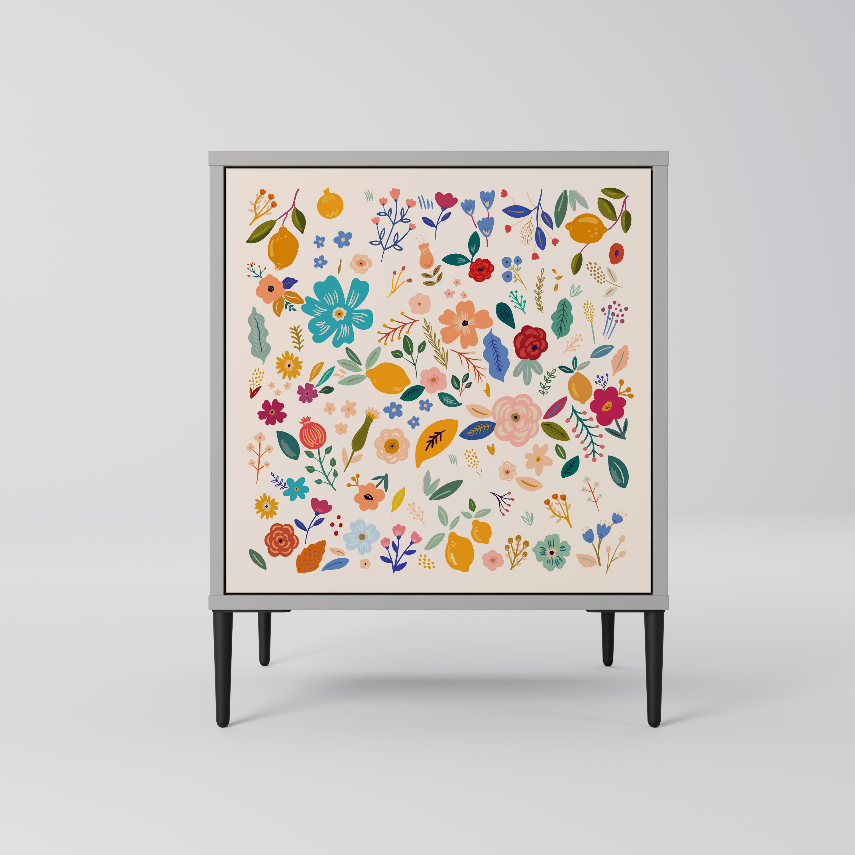 FLORAL COMBINATION Komoda 1-drzwiowa korpus Szary