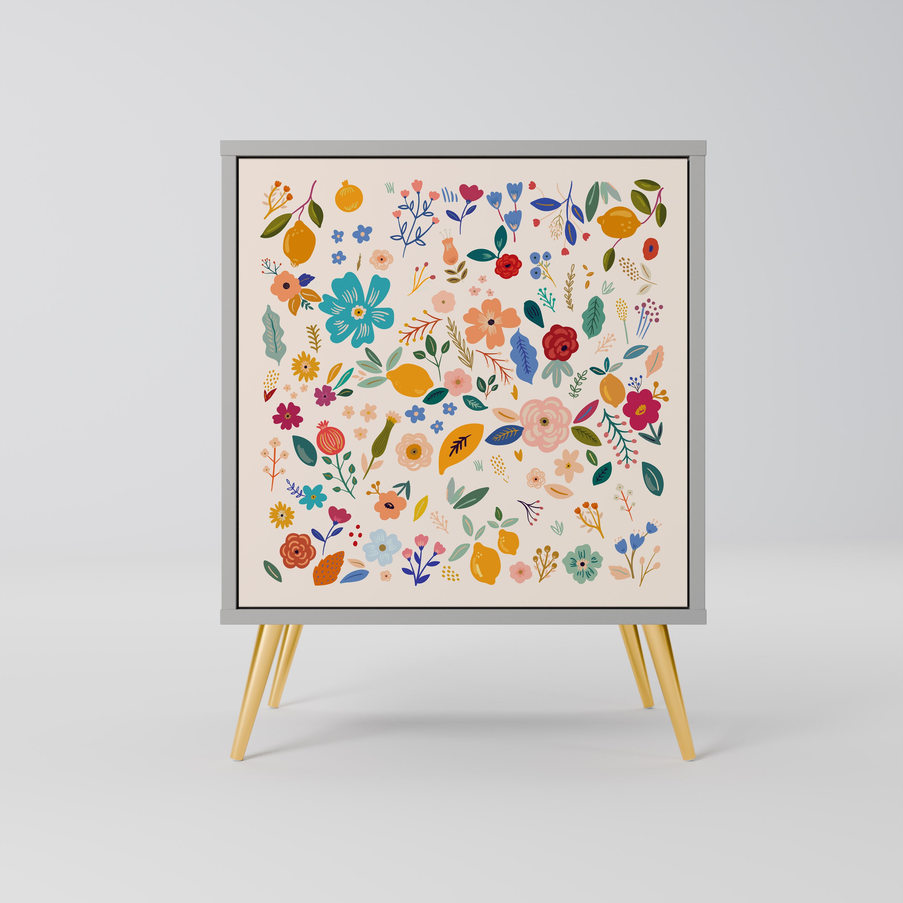 FLORAL COMBINATION Komoda 1-drzwiowa korpus Szary