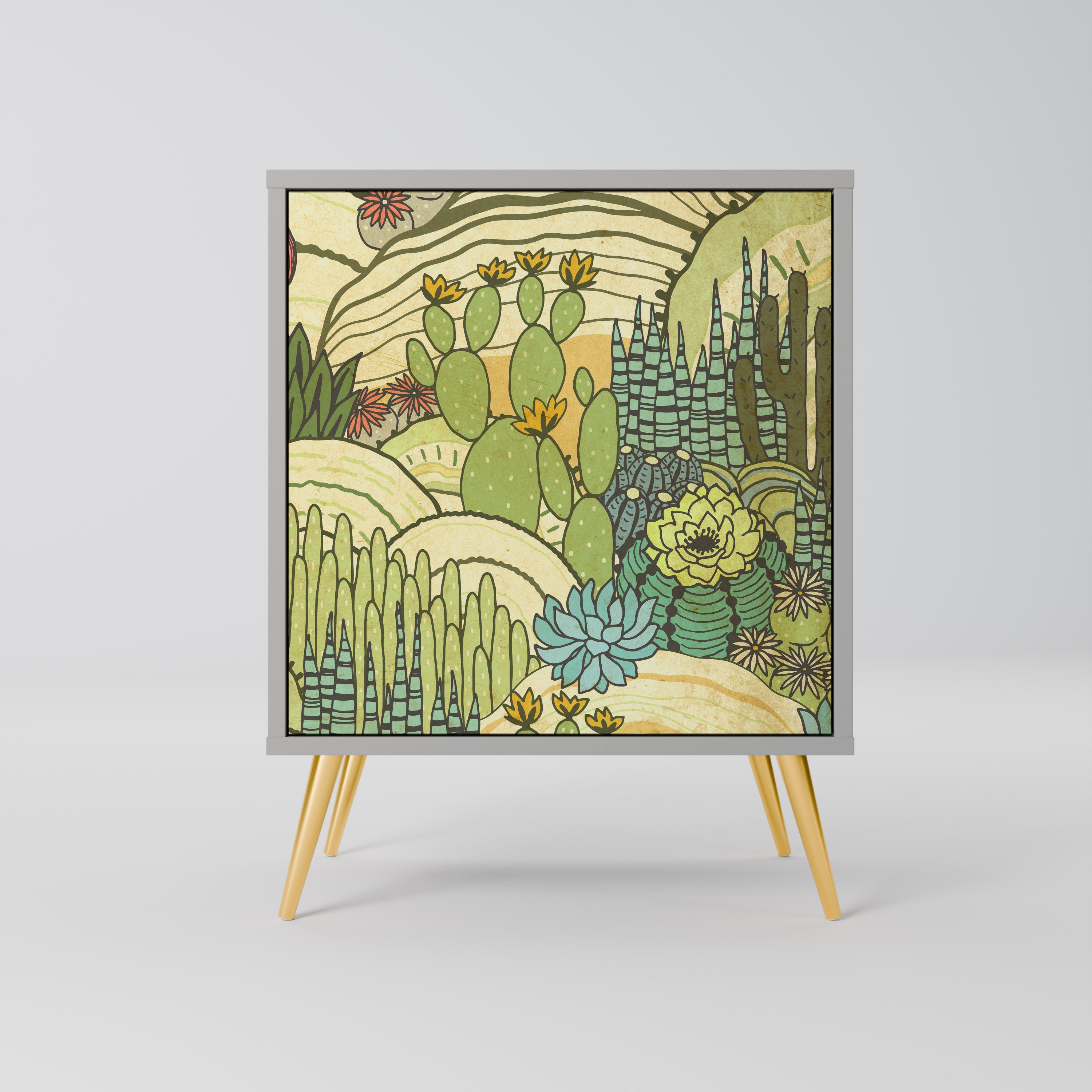 SUCCULENTS KALEIDOSCOPE Komoda 1-drzwiowa korpus Szary