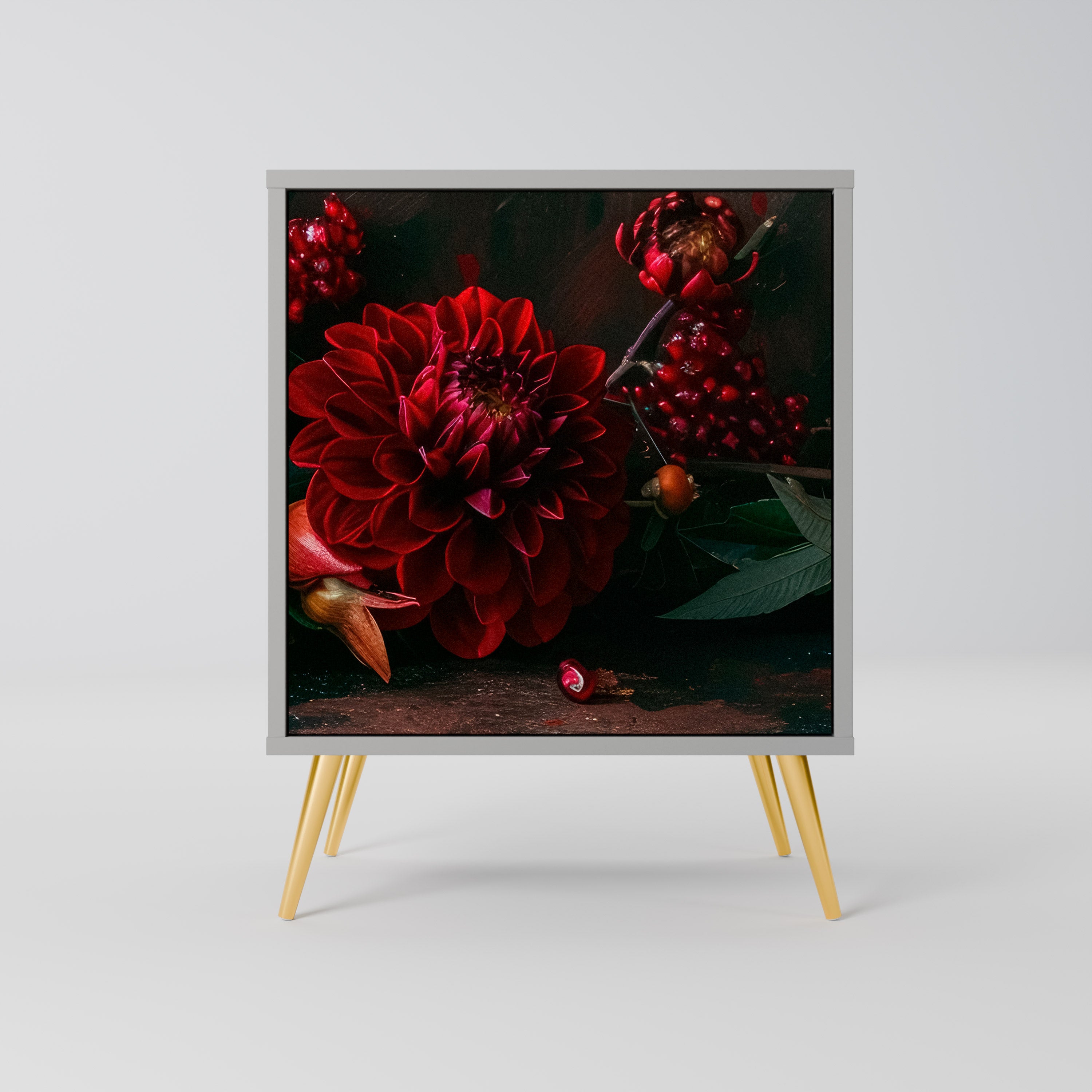 DAHLIAS AND POMEGRANATES Komoda 1-drzwiowa korpus Szary