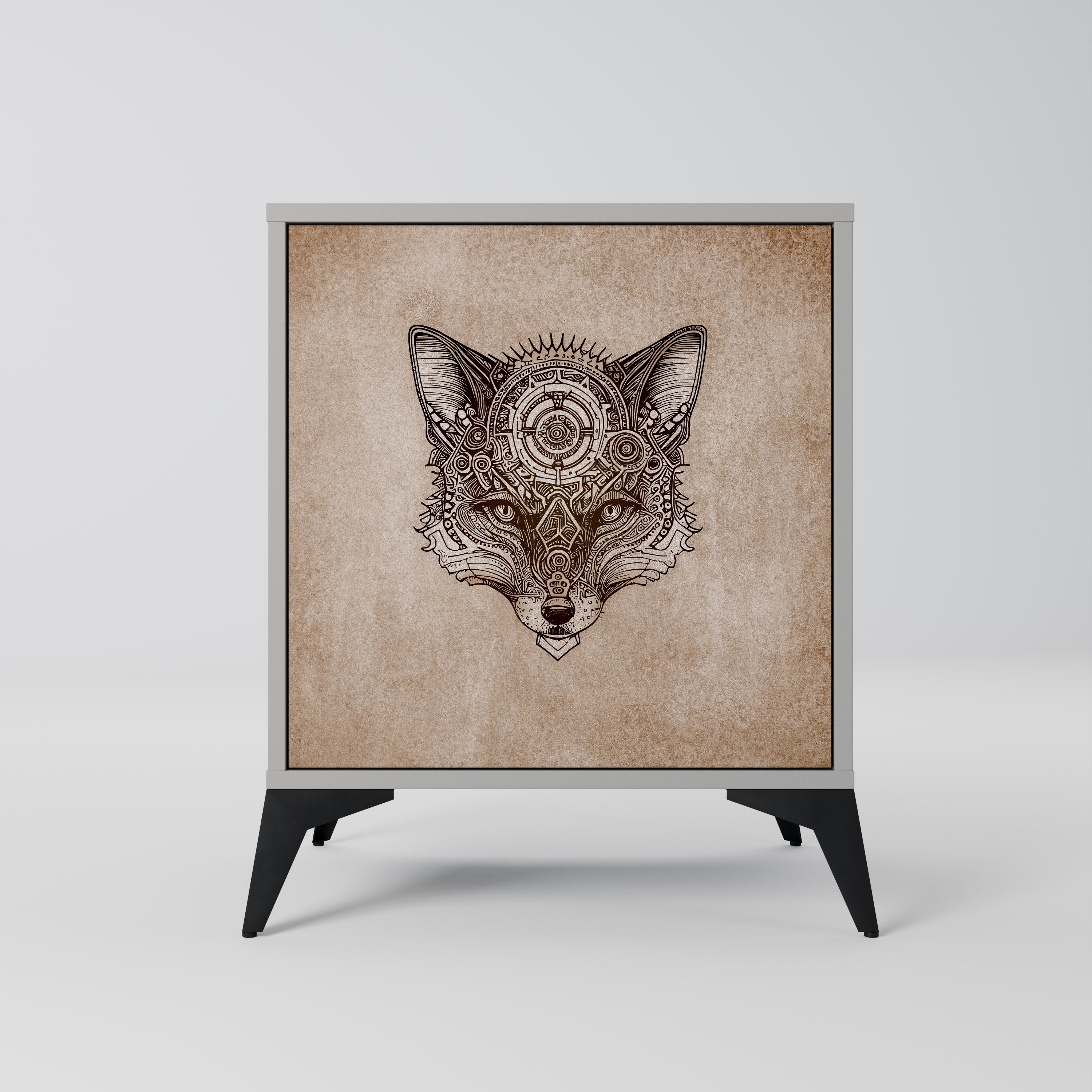 STEAMPUNK CLAN Komoda 1-drzwiowa korpus Szary