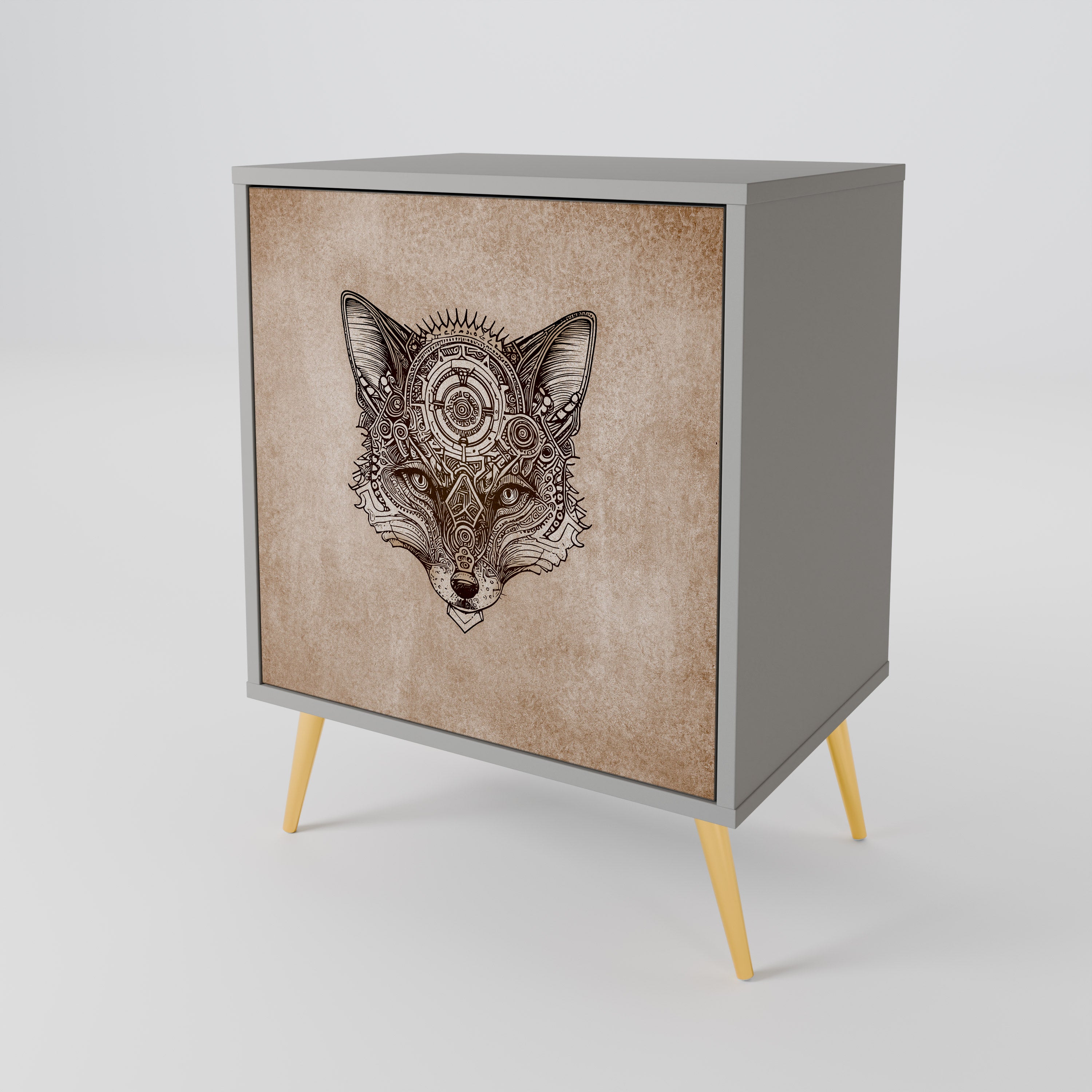 STEAMPUNK CLAN Komoda 1-drzwiowa korpus Szary