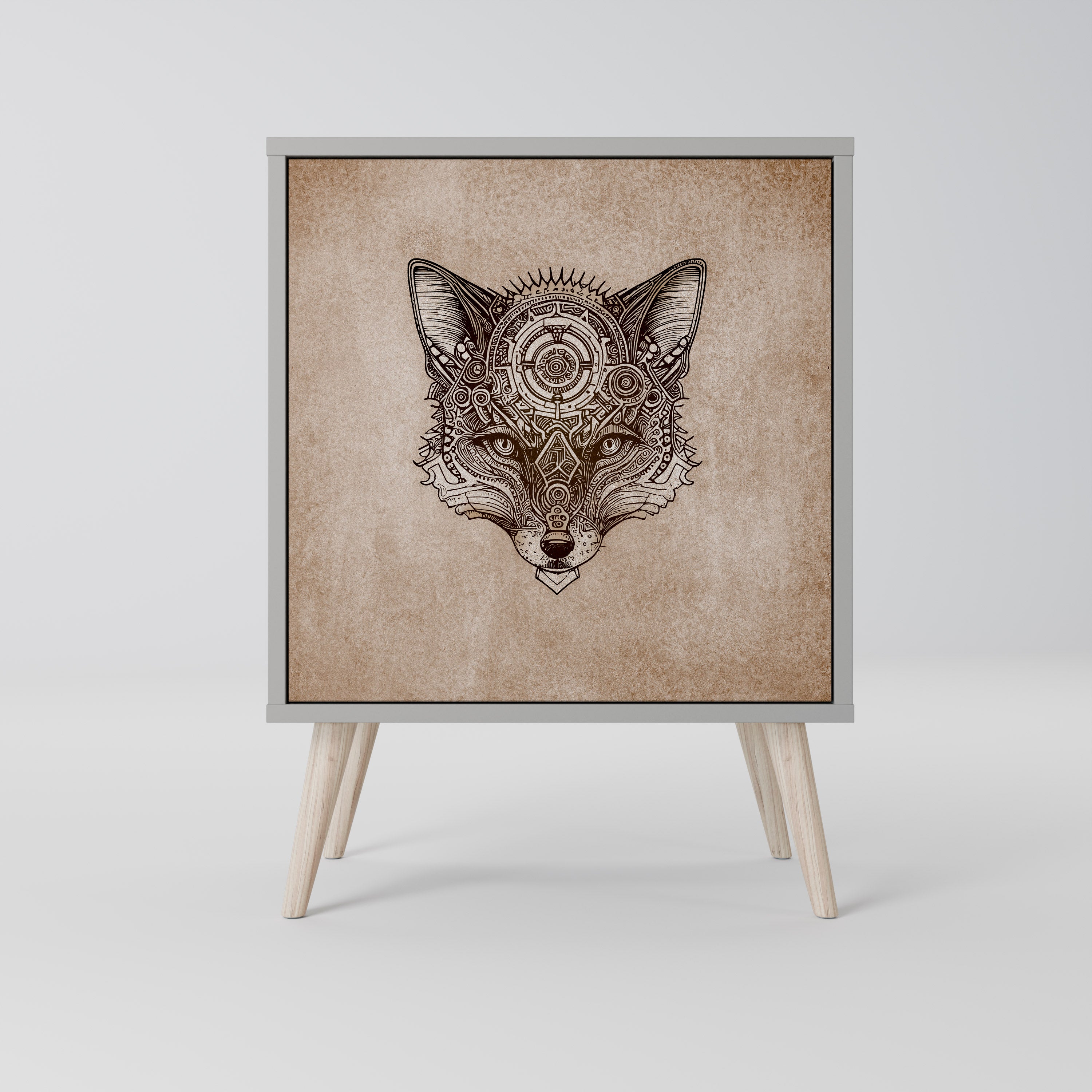 STEAMPUNK CLAN Komoda 1-drzwiowa korpus Szary